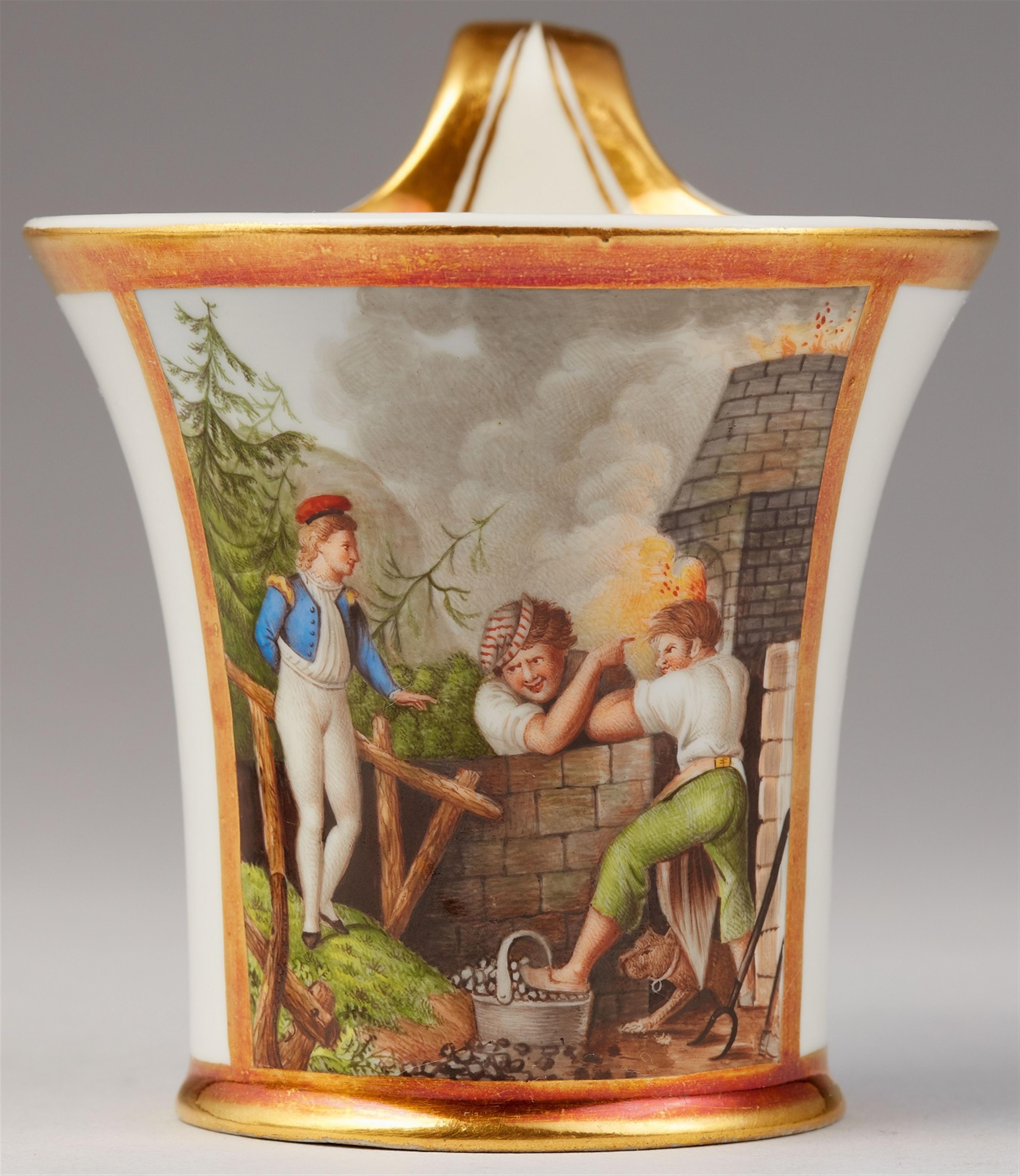 A Fürstenberg porcelain cup with a scene of porcelain making - image-2