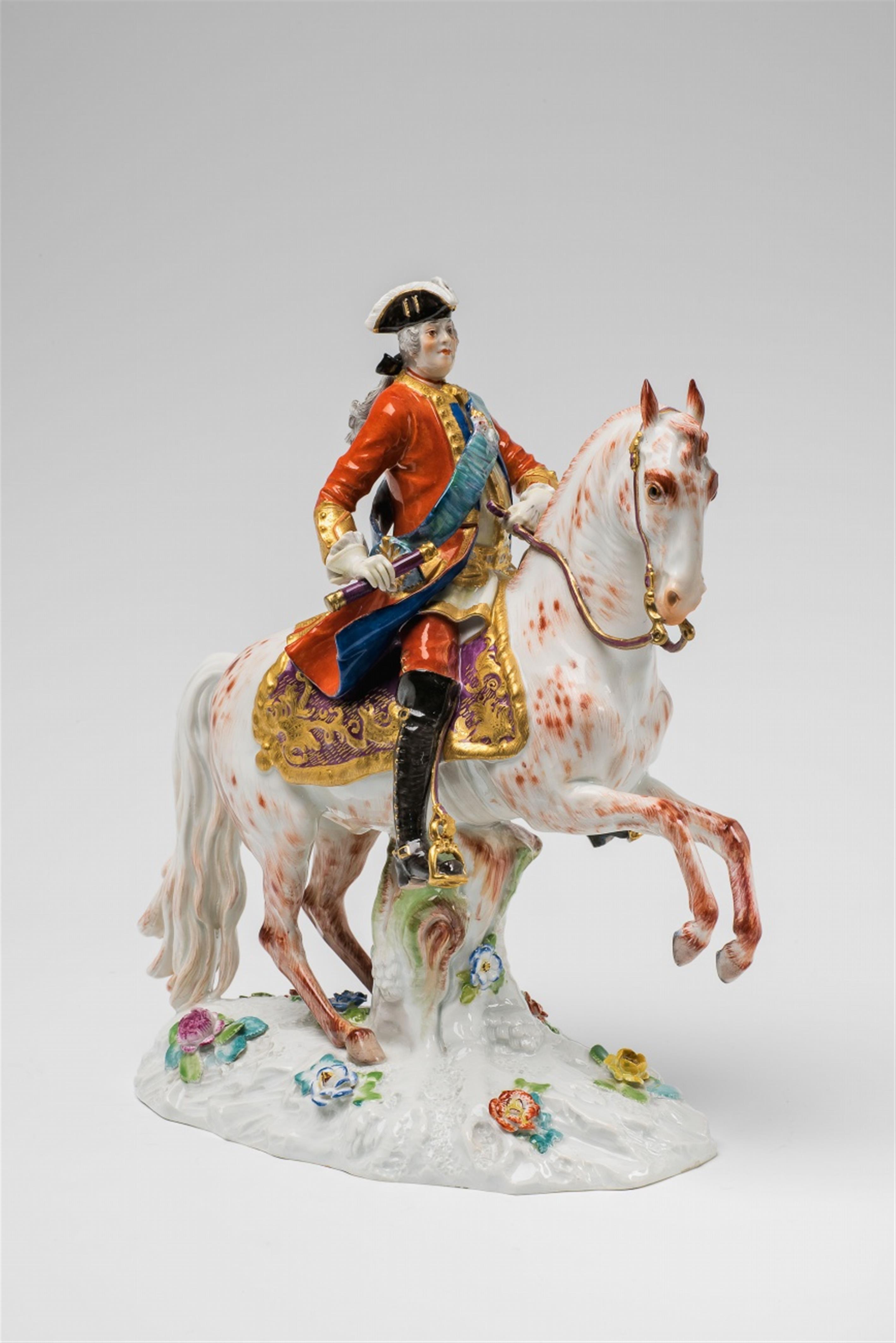 A Meissen porcelain model of August III on horseback - image-1