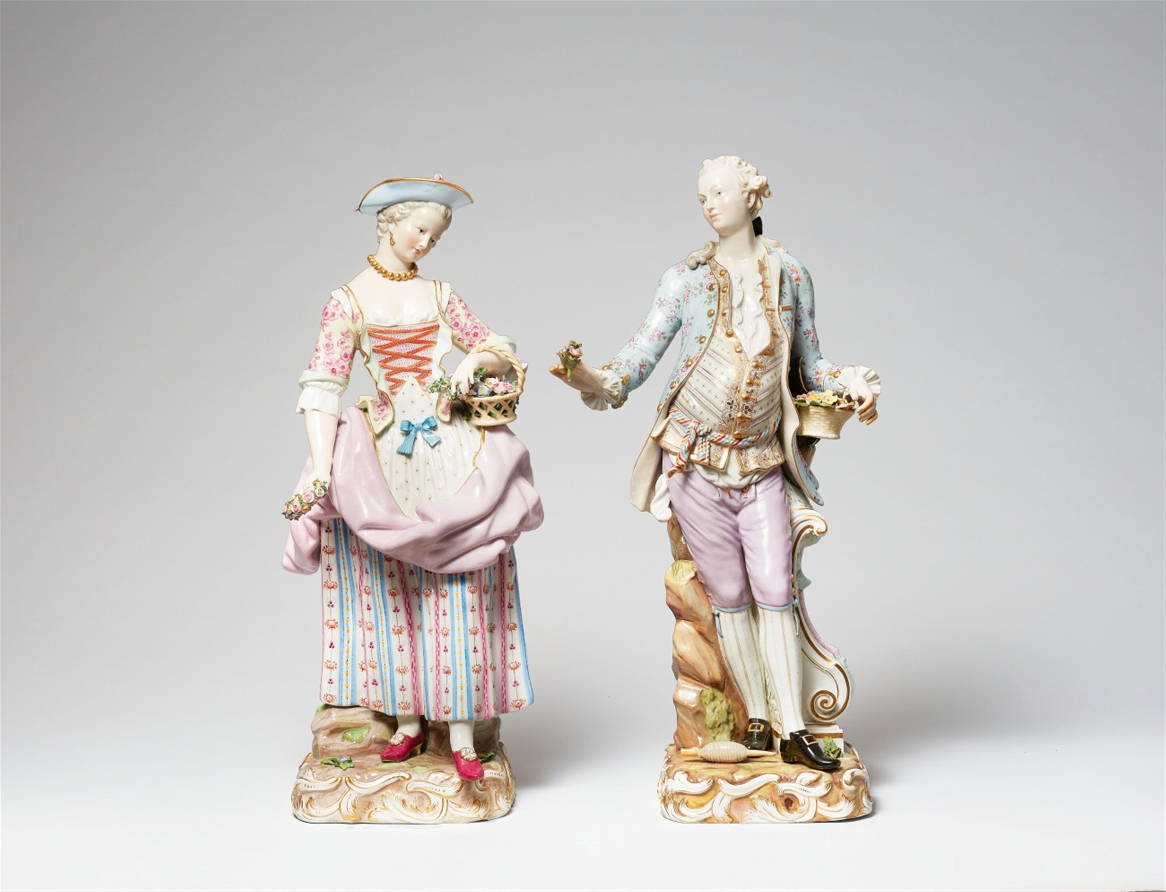 Two Meissen porcelain gardener figures - image-1
