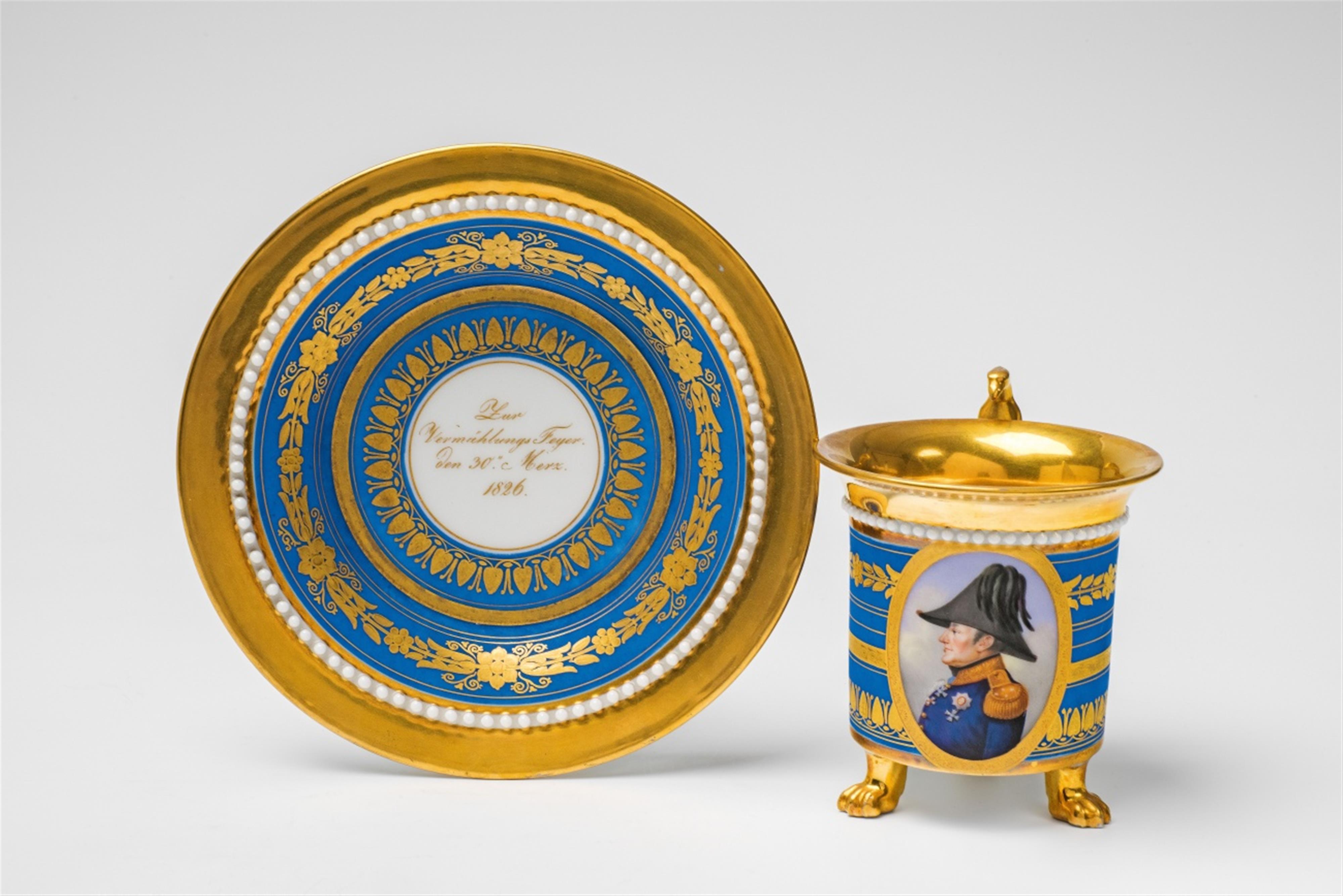 A porcelain cup with a portrait of Count Friedrich von Franquemont - image-1