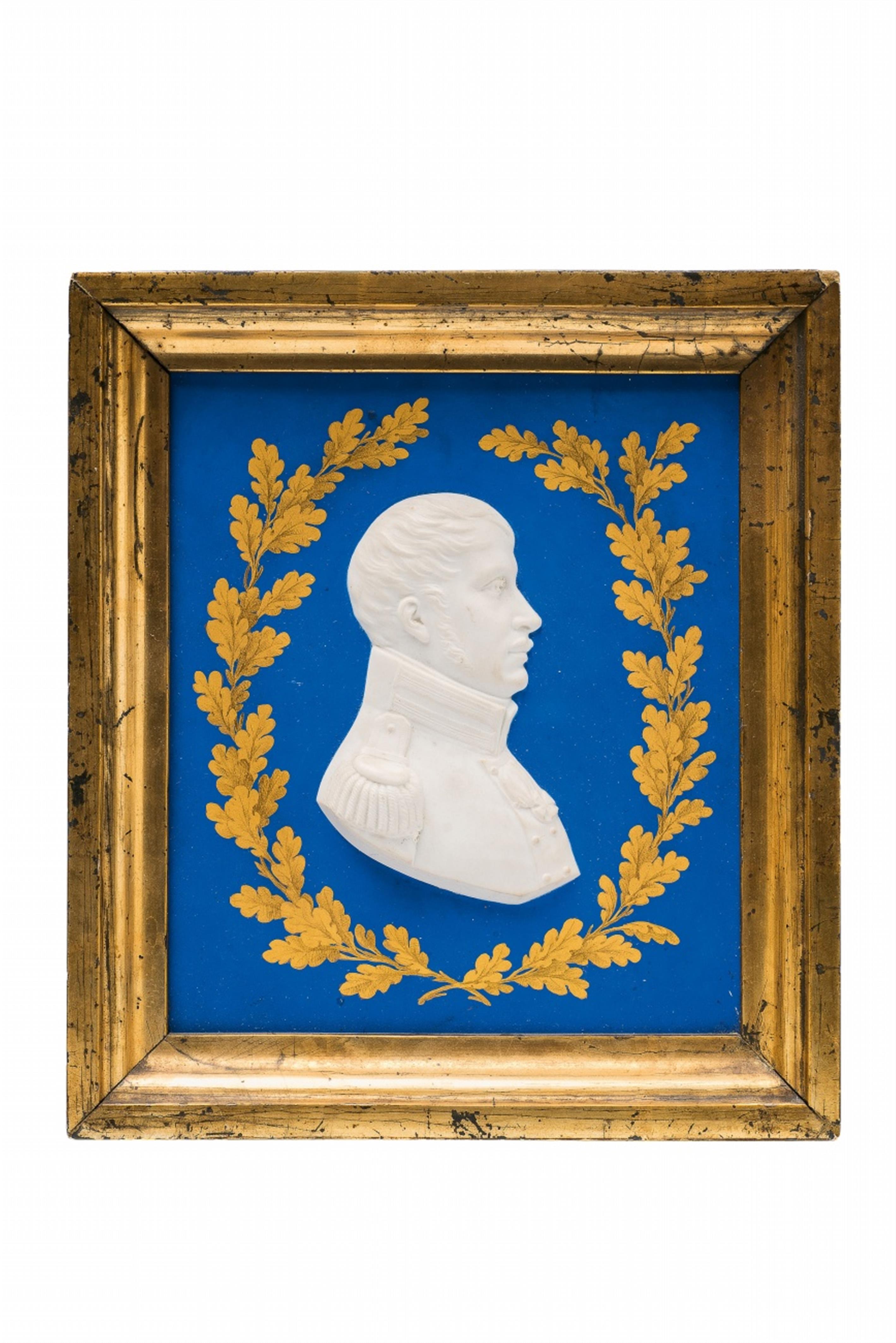 A Berlin KPM porcelain plaque with a portrait of Friedrich Wilhelm III - image-1