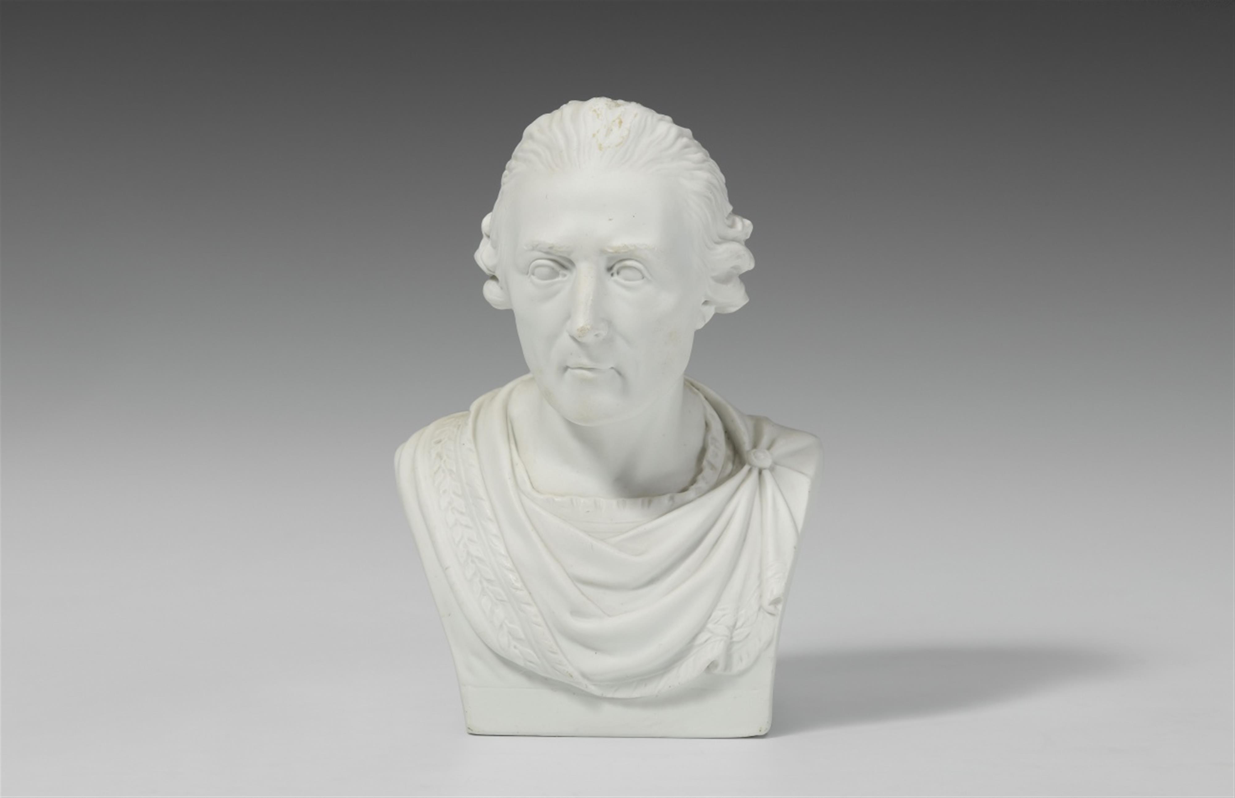 A rare, early Berlin KPM biscuit porcelain bust of King Frederick II - image-2
