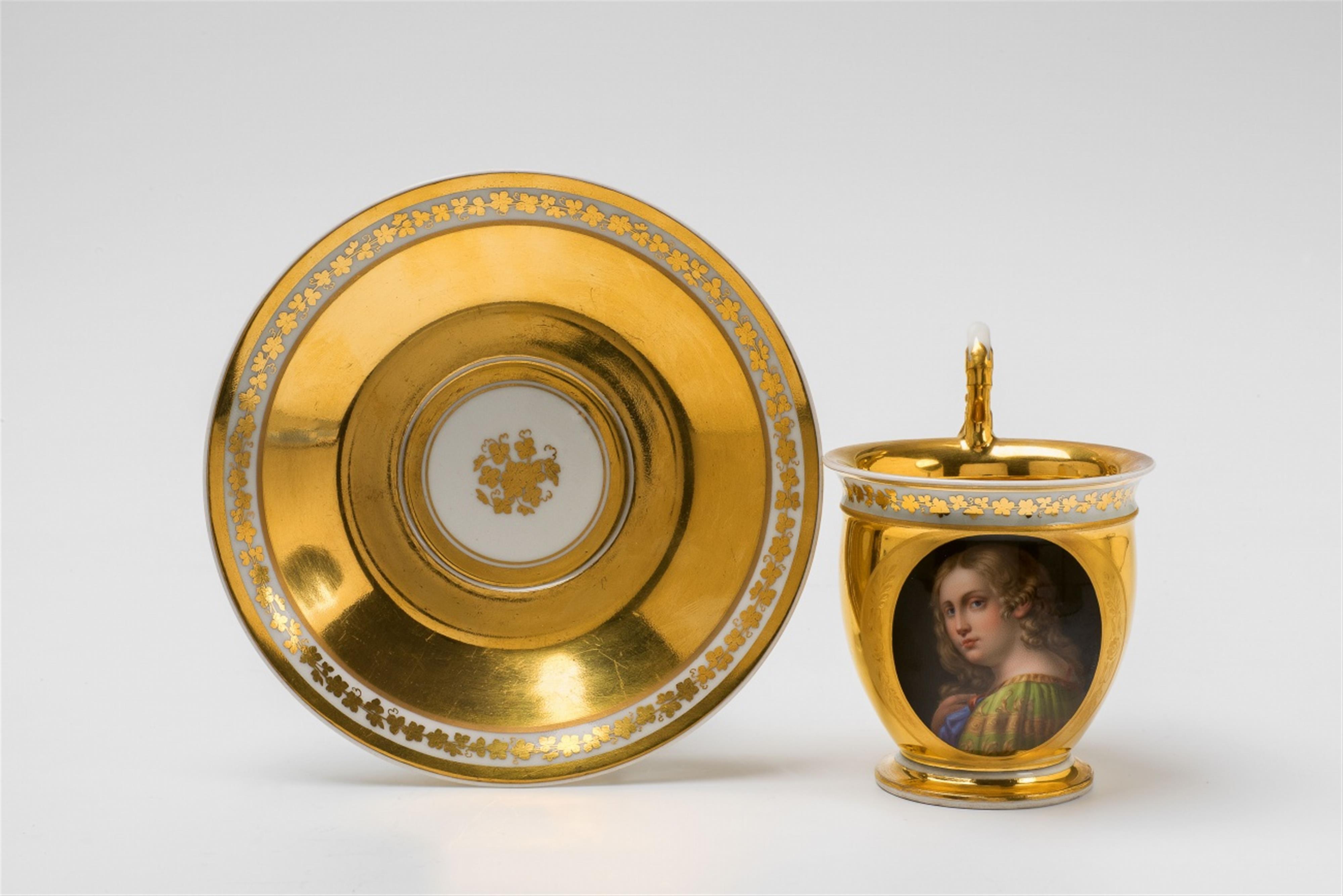 A signed Vienna porcelain cup with a portrait - image-1