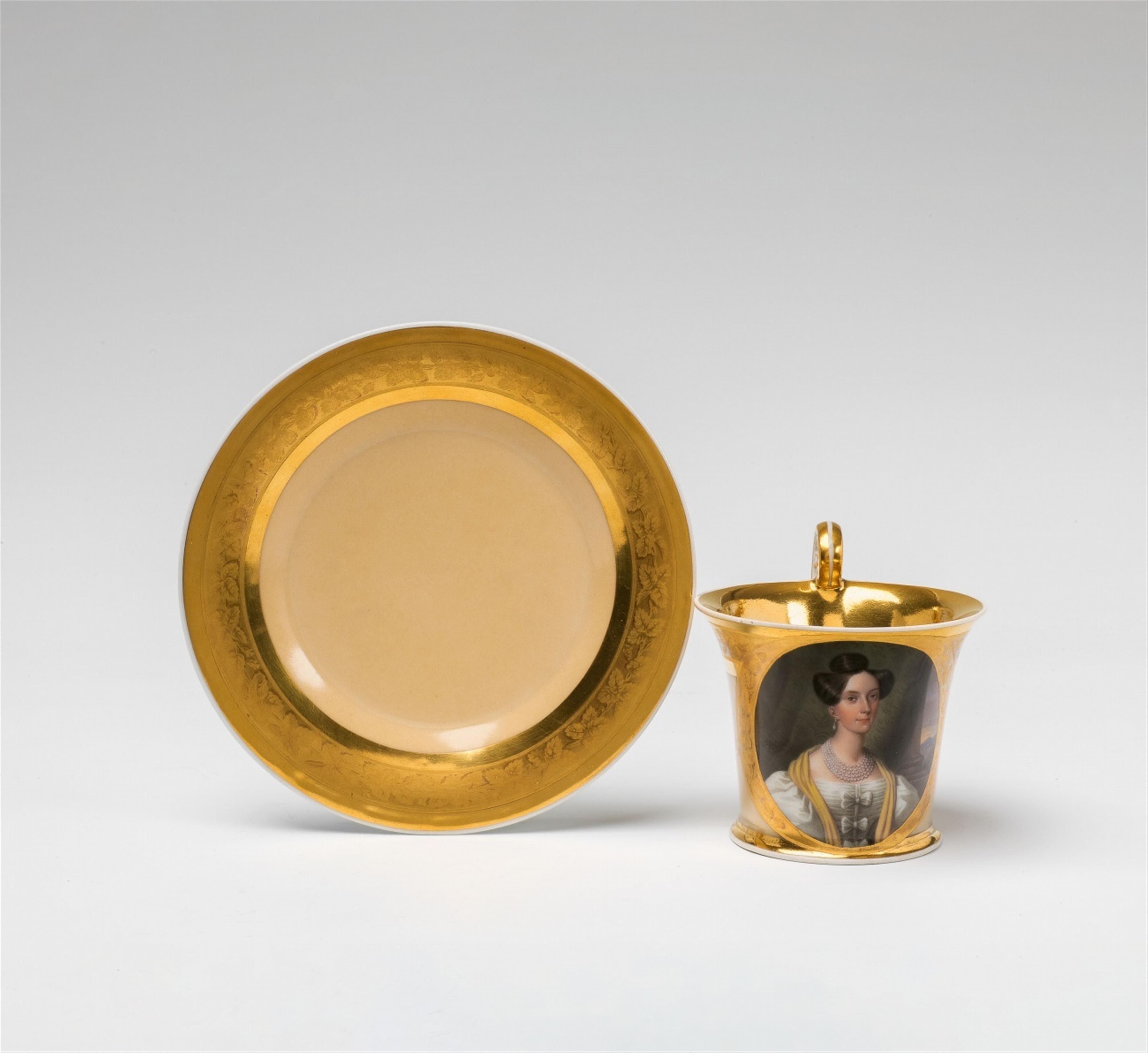 A Vienna porcelain cup with the portrait of Empress Maria Anna of Austria - image-1