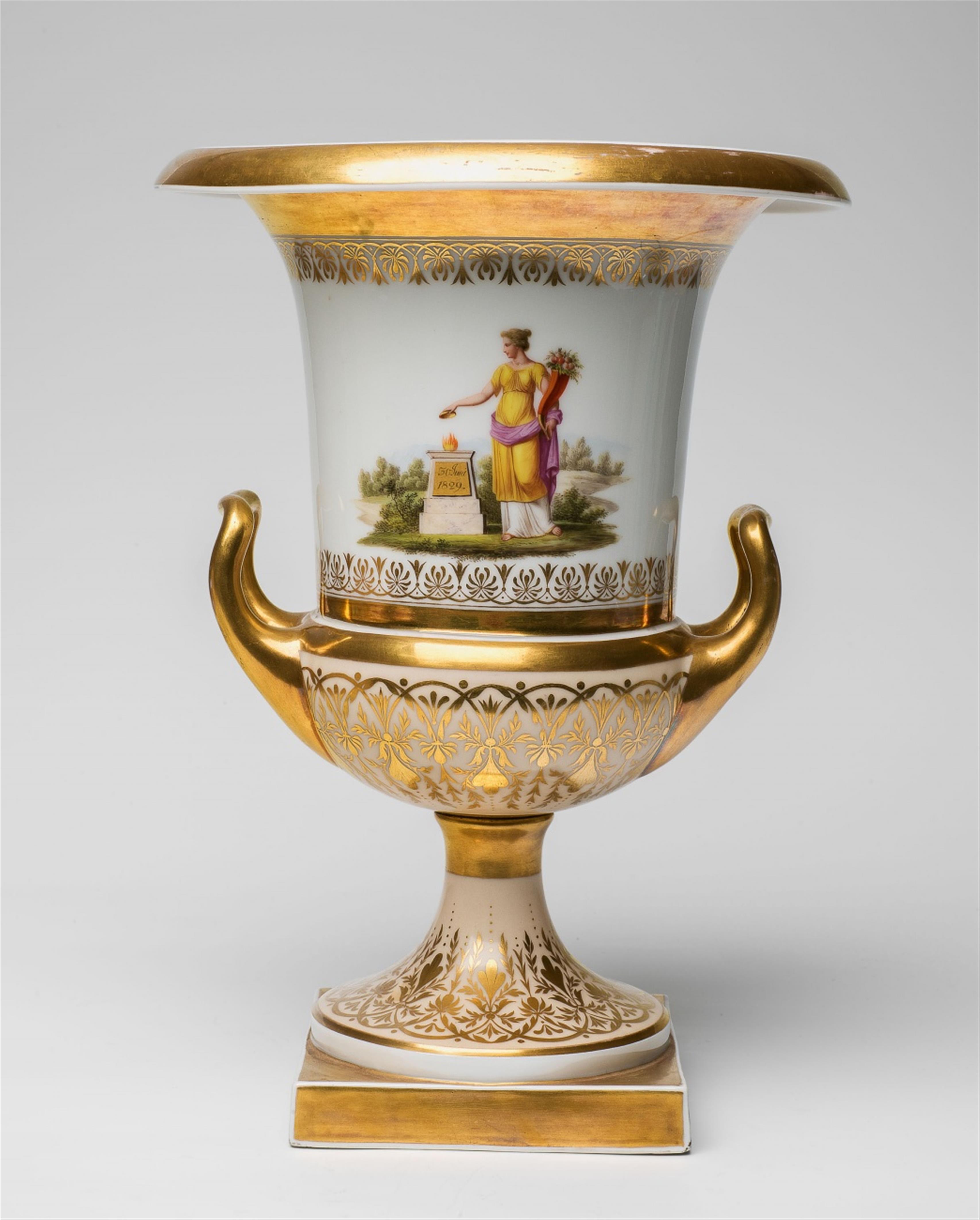 A Berlin KPM porcelain "Redensche vase" with a dedication to Provost Hoppe - image-3