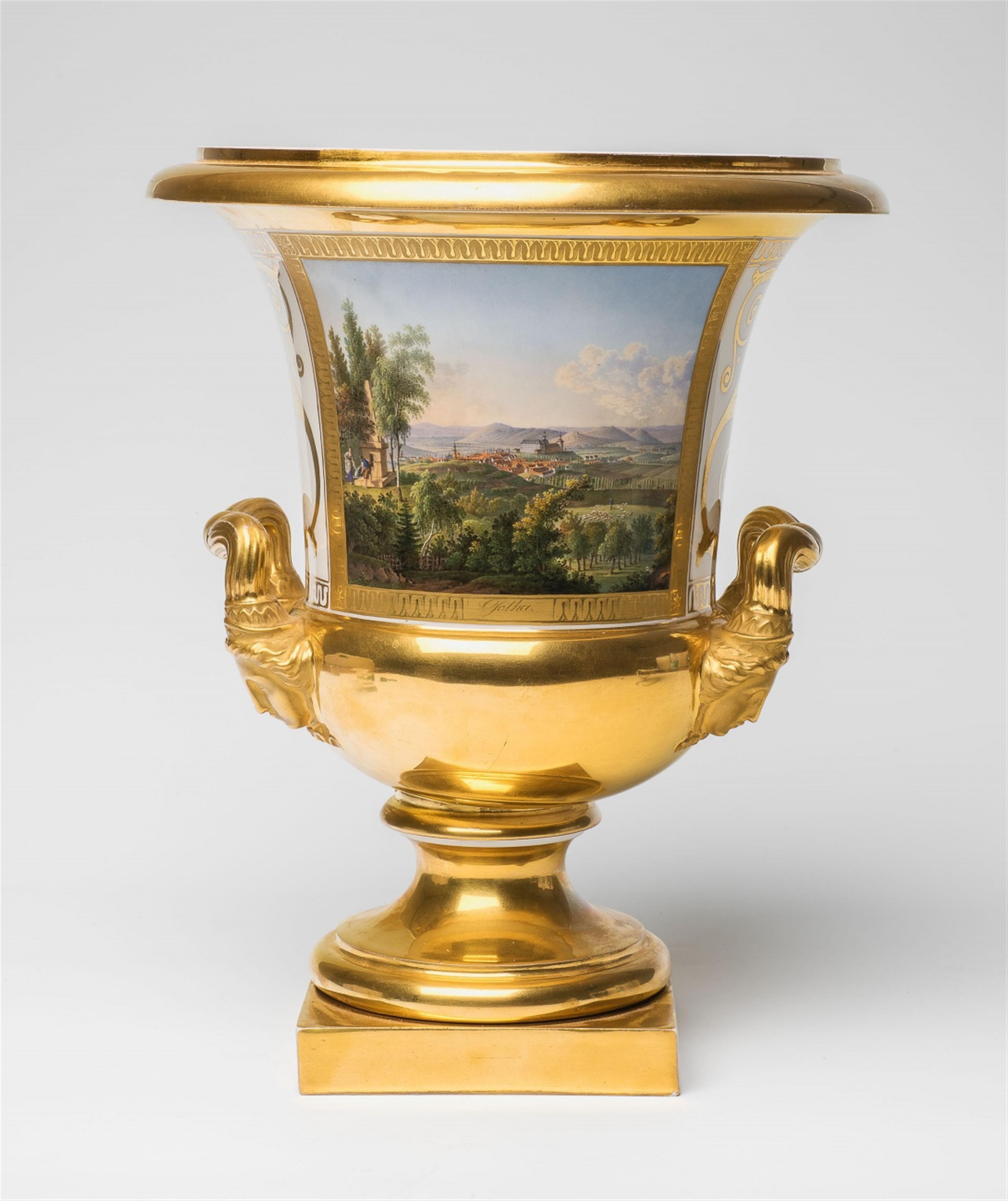 A porcelain krater-form vase with a view of Gotha - image-3