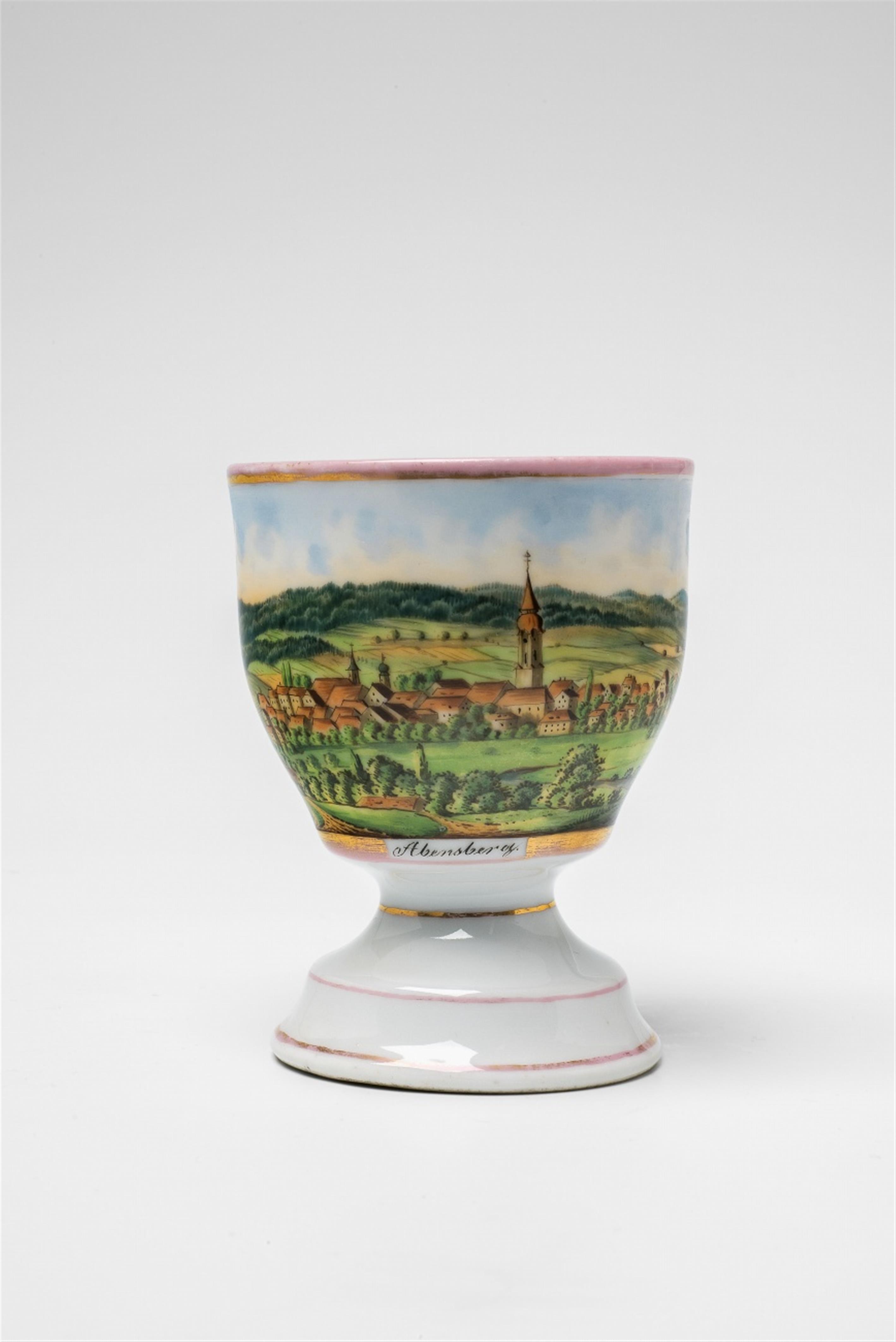 A South German porcelain goblet with a view of Abensberg - image-1