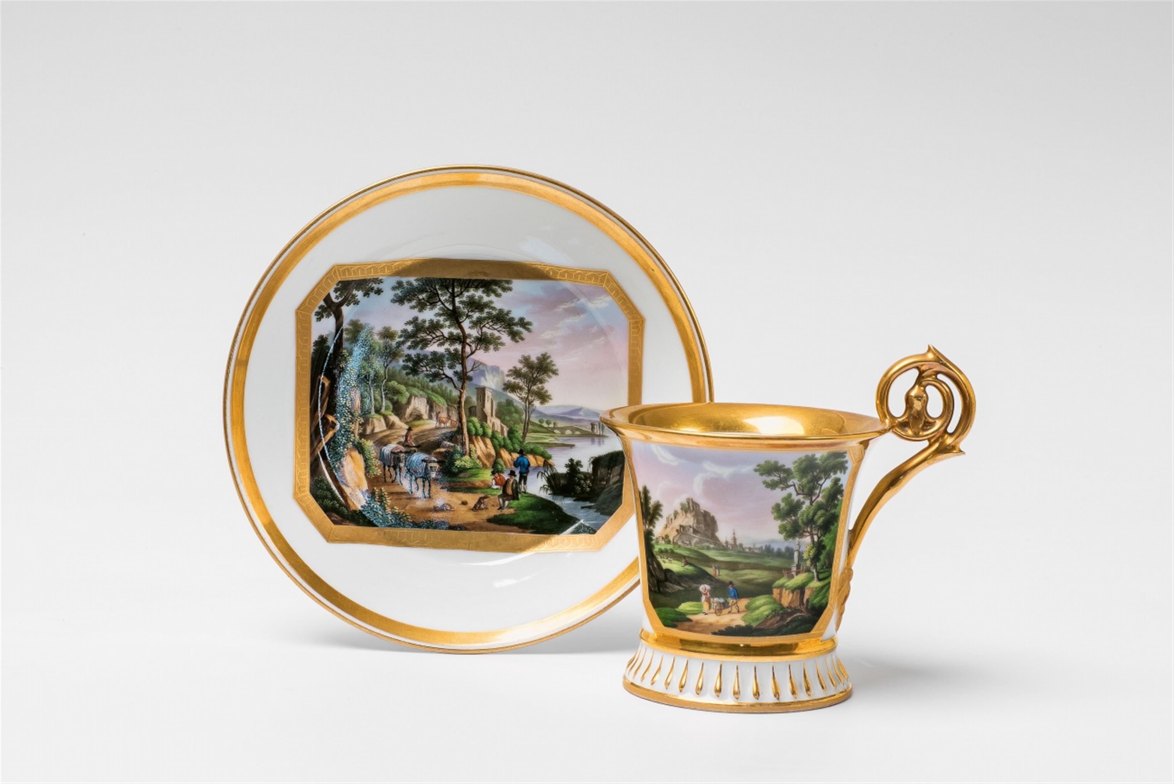 A Bohemian porcelain cup with painted views - image-3