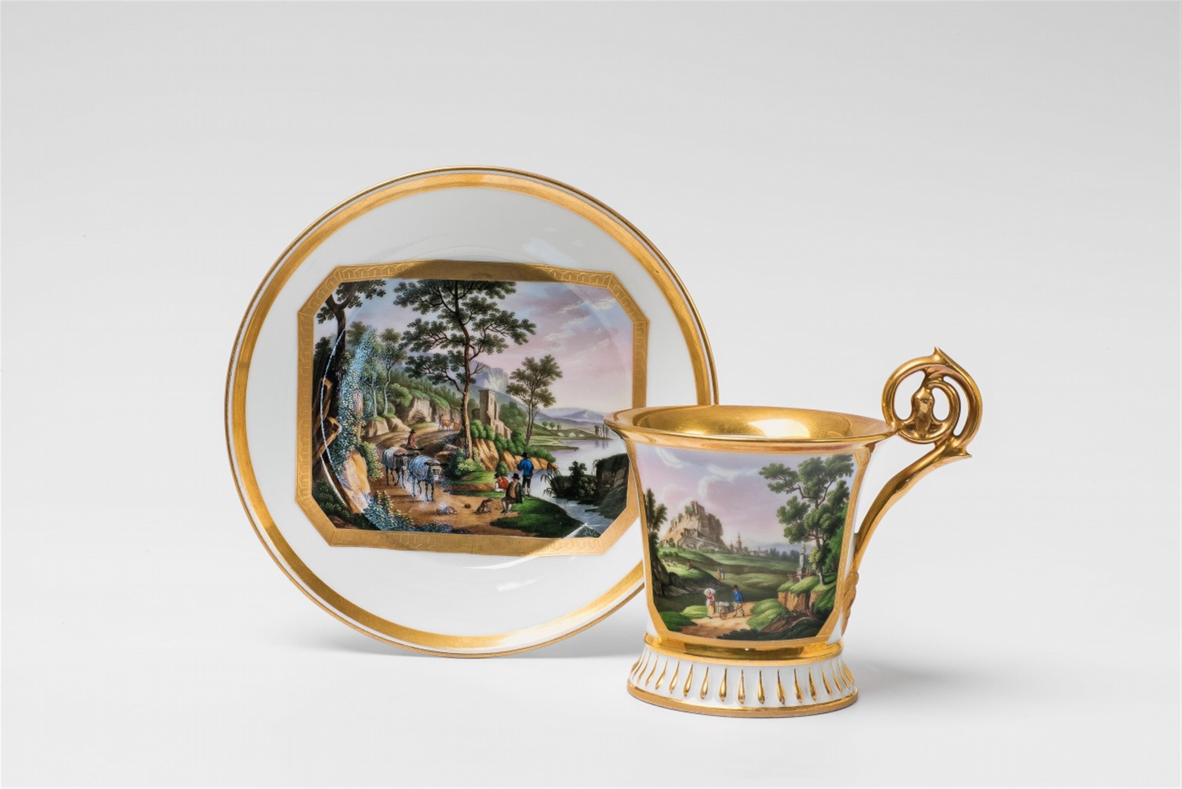 A Bohemian porcelain cup with painted views - image-5