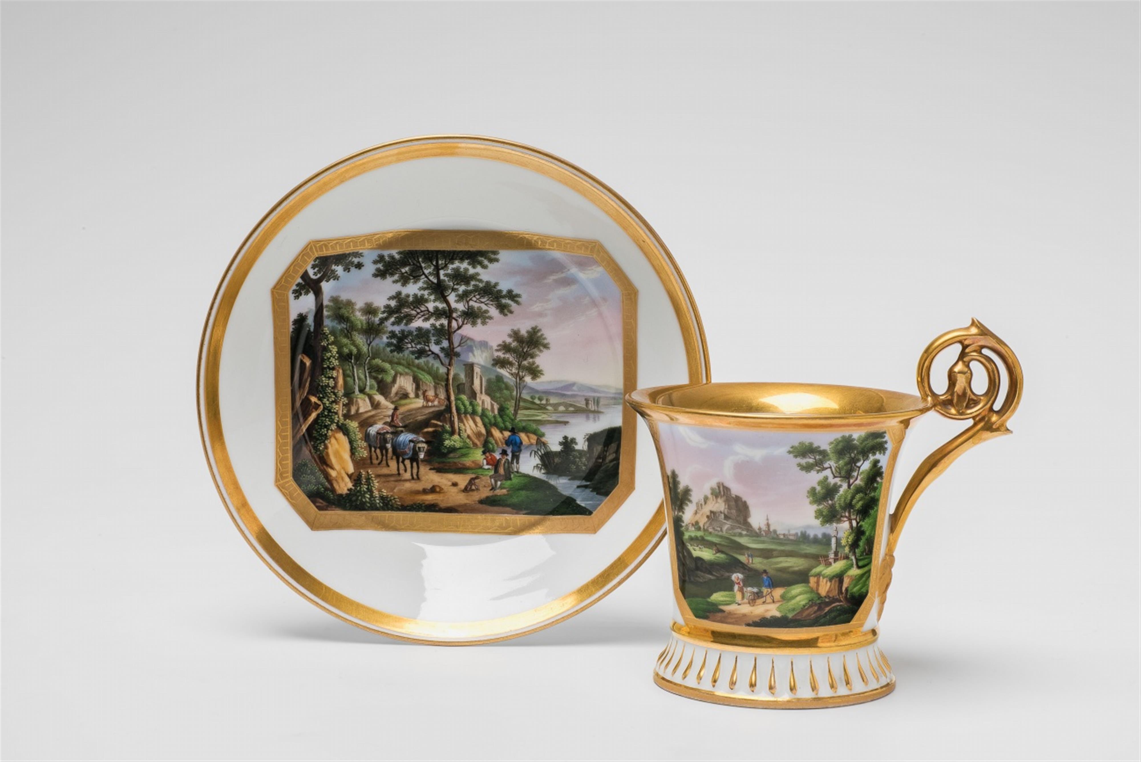 A Bohemian porcelain cup with painted views - image-6