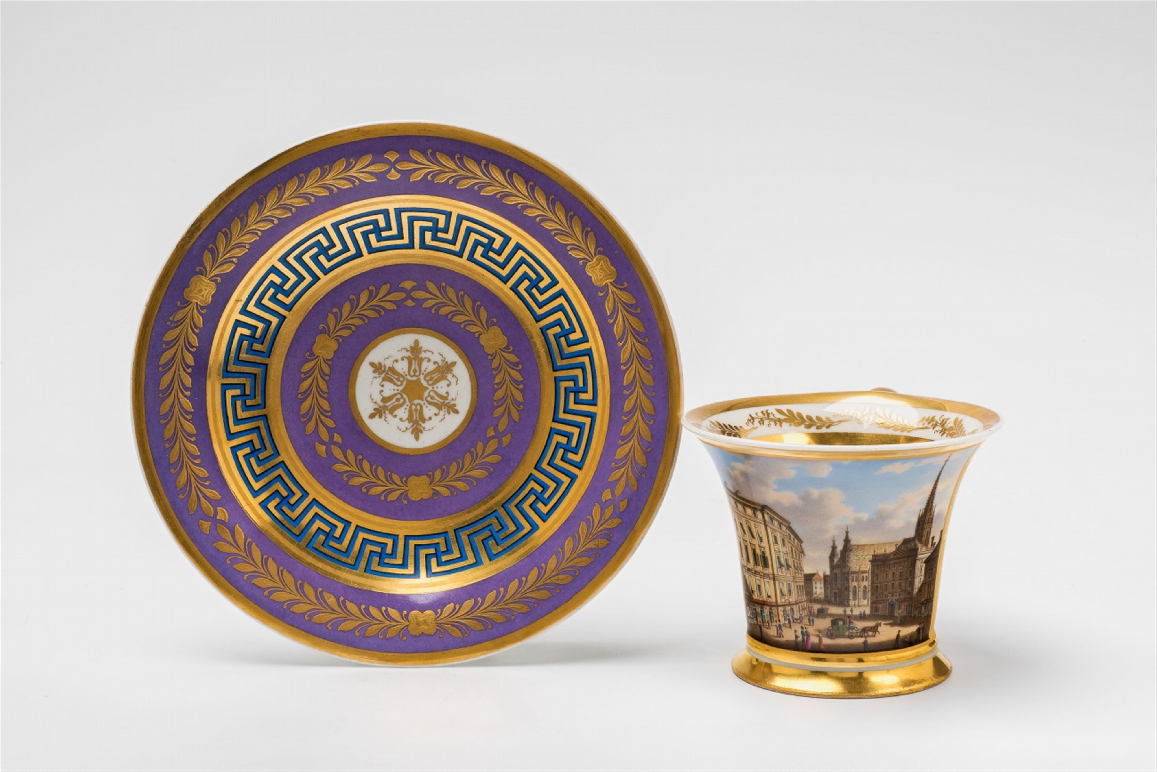 A Vienna porcelain cup with a view of St. Stephen's Square - image-2