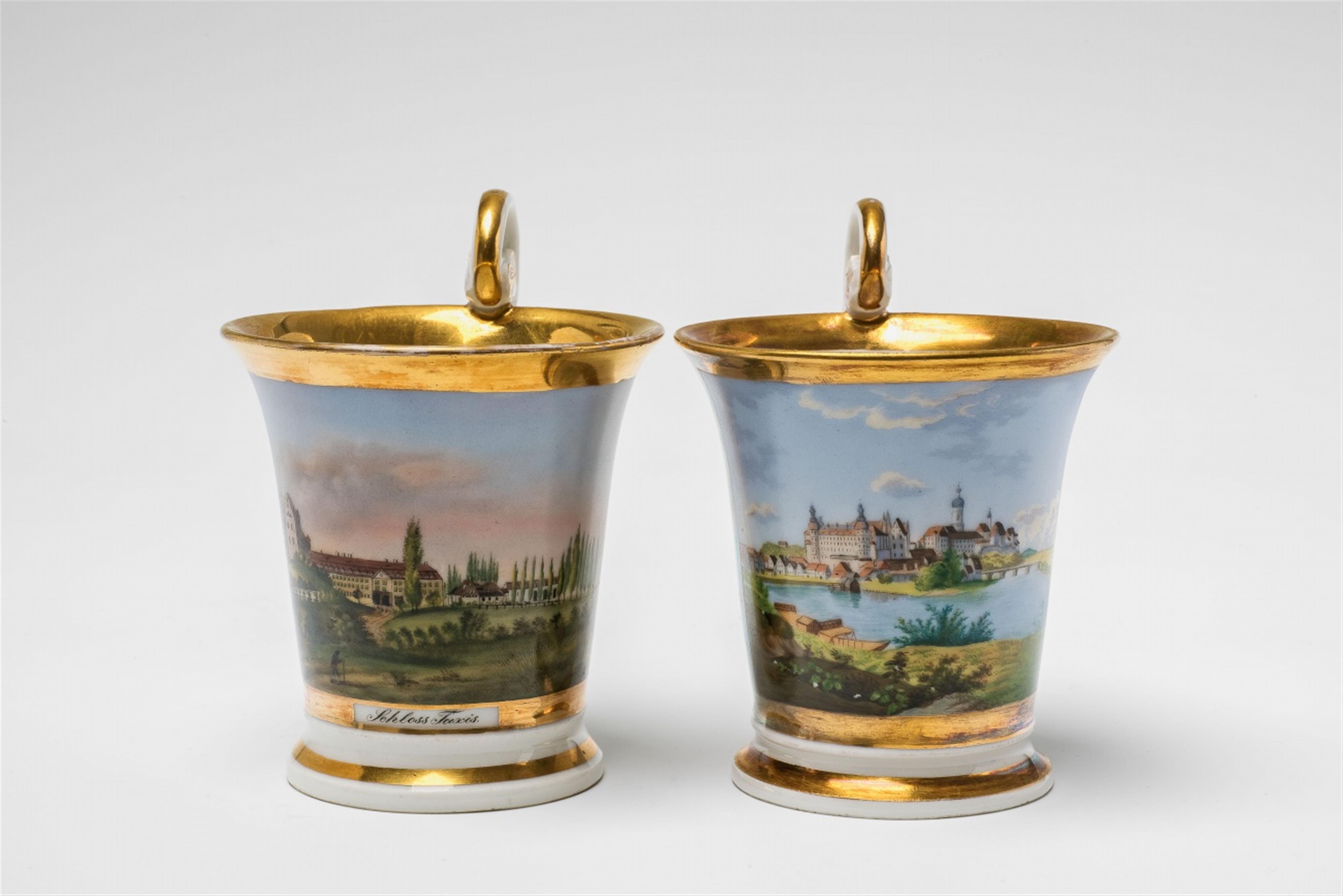 Zwei Tassen mit Ansichten von Neuburg und Schloss Taxis - image-2