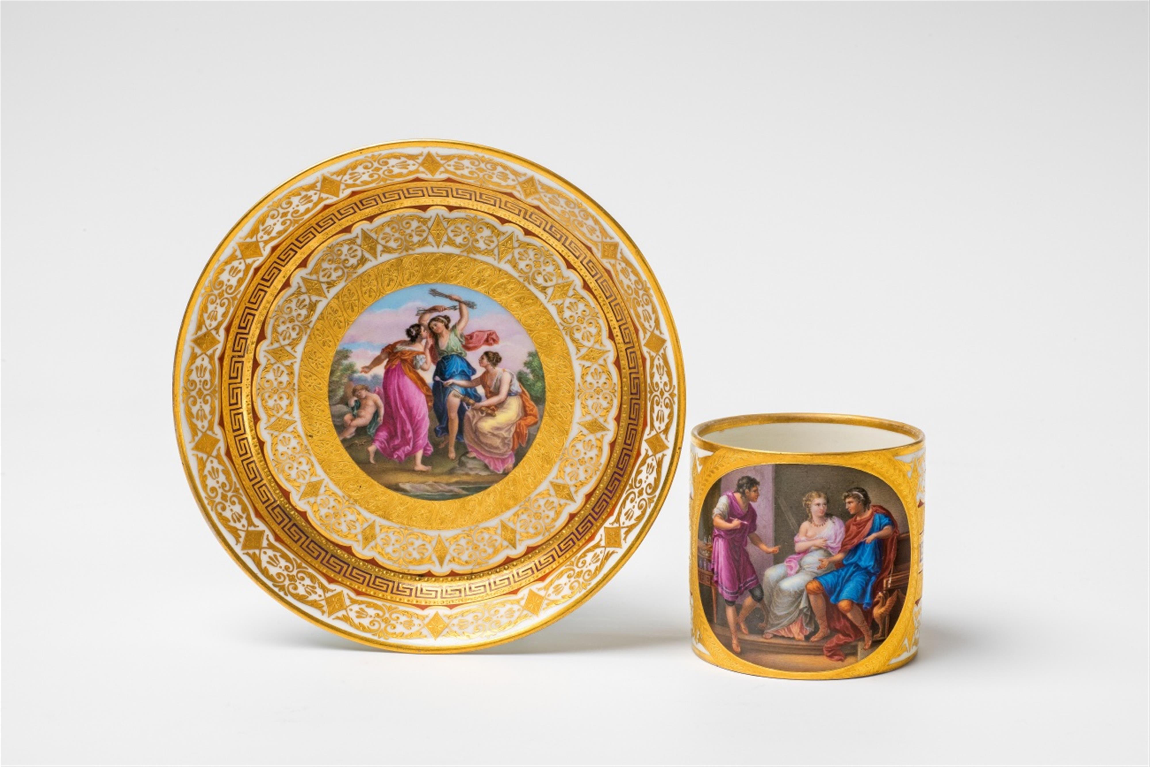 A Vienna porcelain cup and saucer with motifs after Angelika Kauffmann - image-1