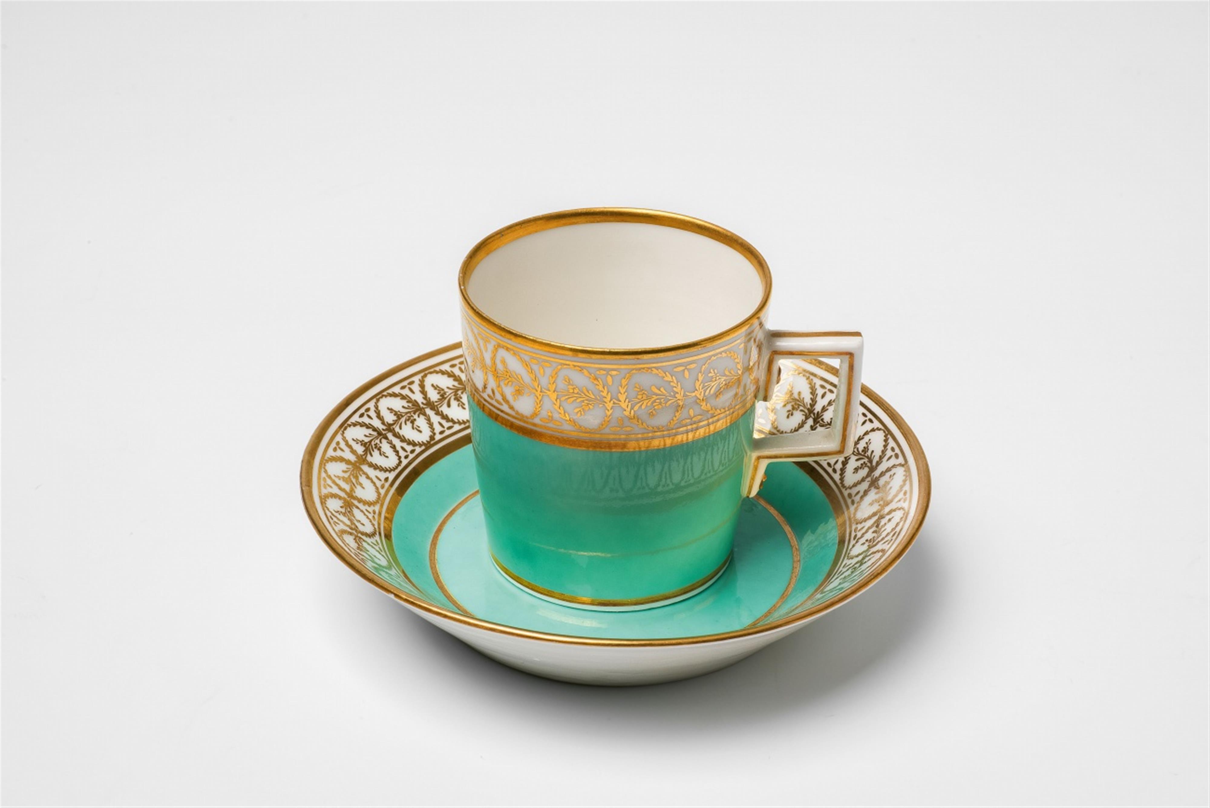 A Gothaer porcelain cup with seladon green ground - image-1