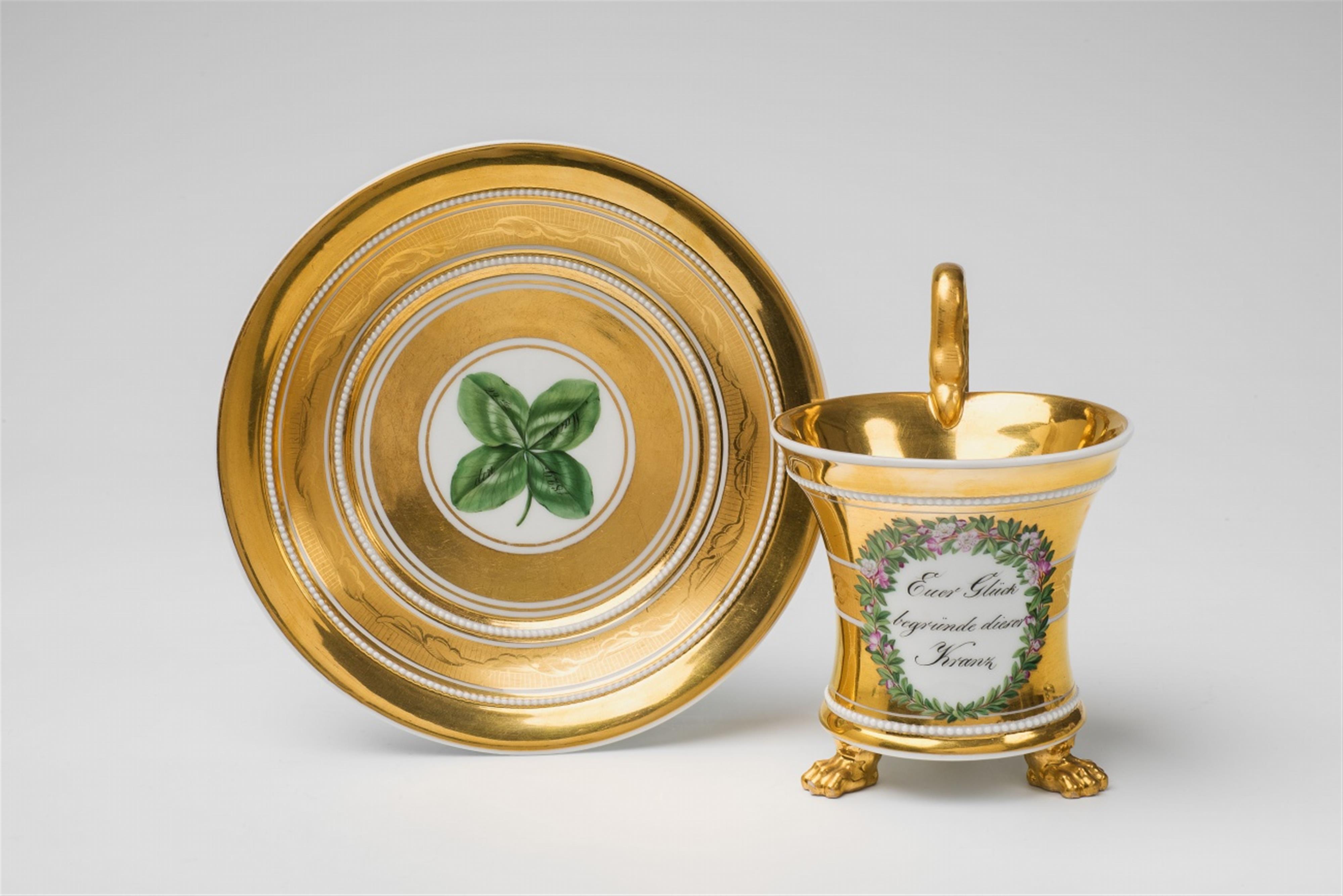 A Berlin KPM porcelain cup with a congratulatory inscription - image-2