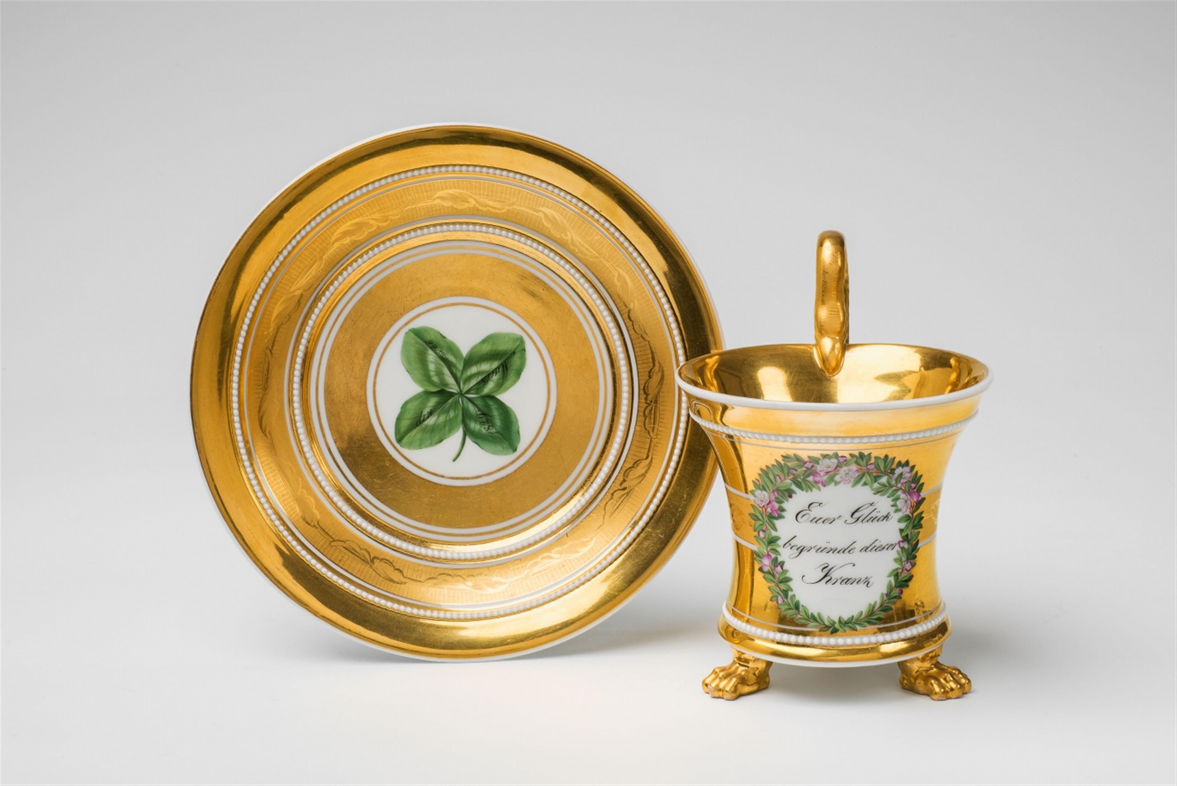 A Berlin KPM porcelain cup with a congratulatory inscription - image-1