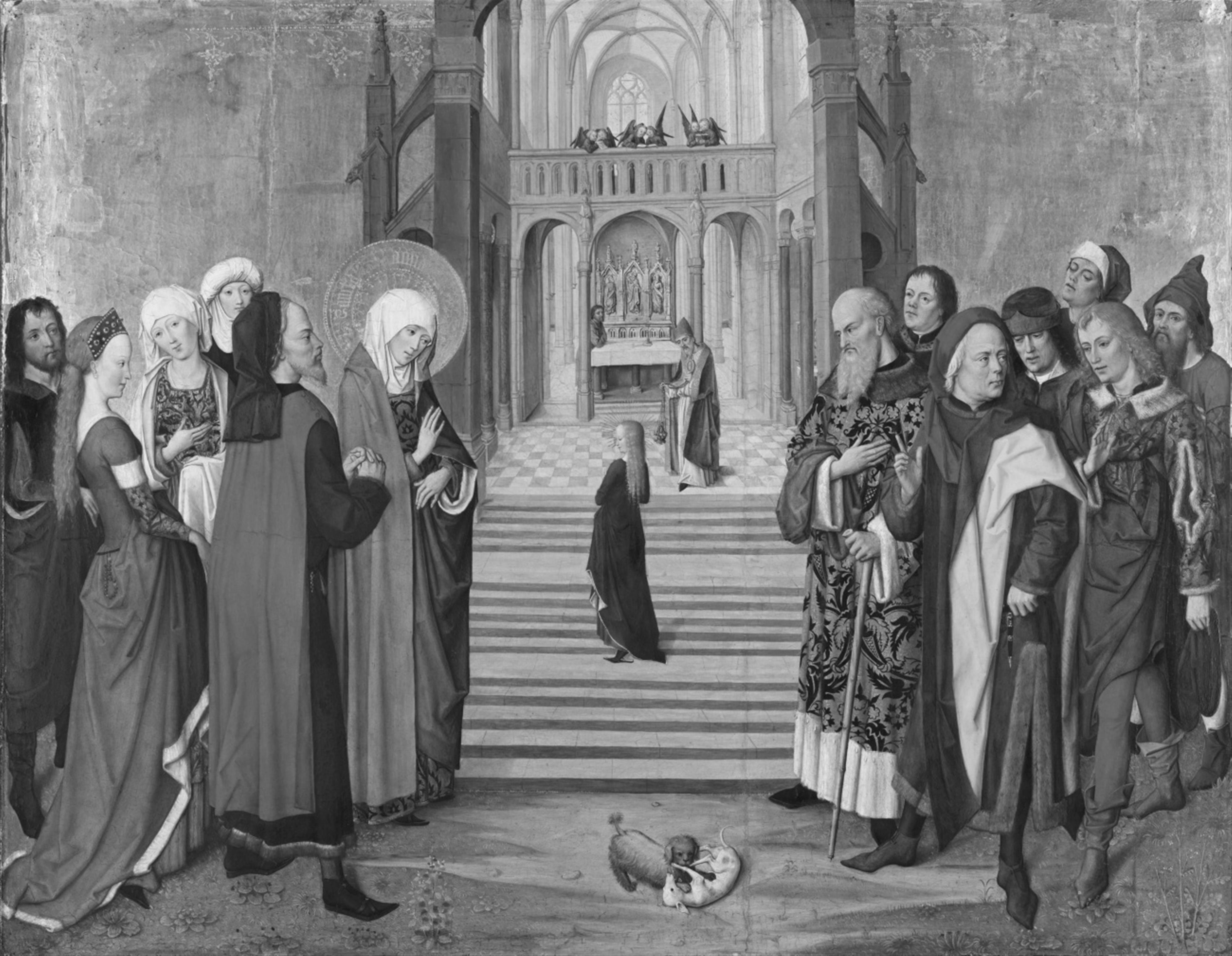 Cologne School circa 1500 - The Presentation of the Virgin Mary at the Temple - image-3