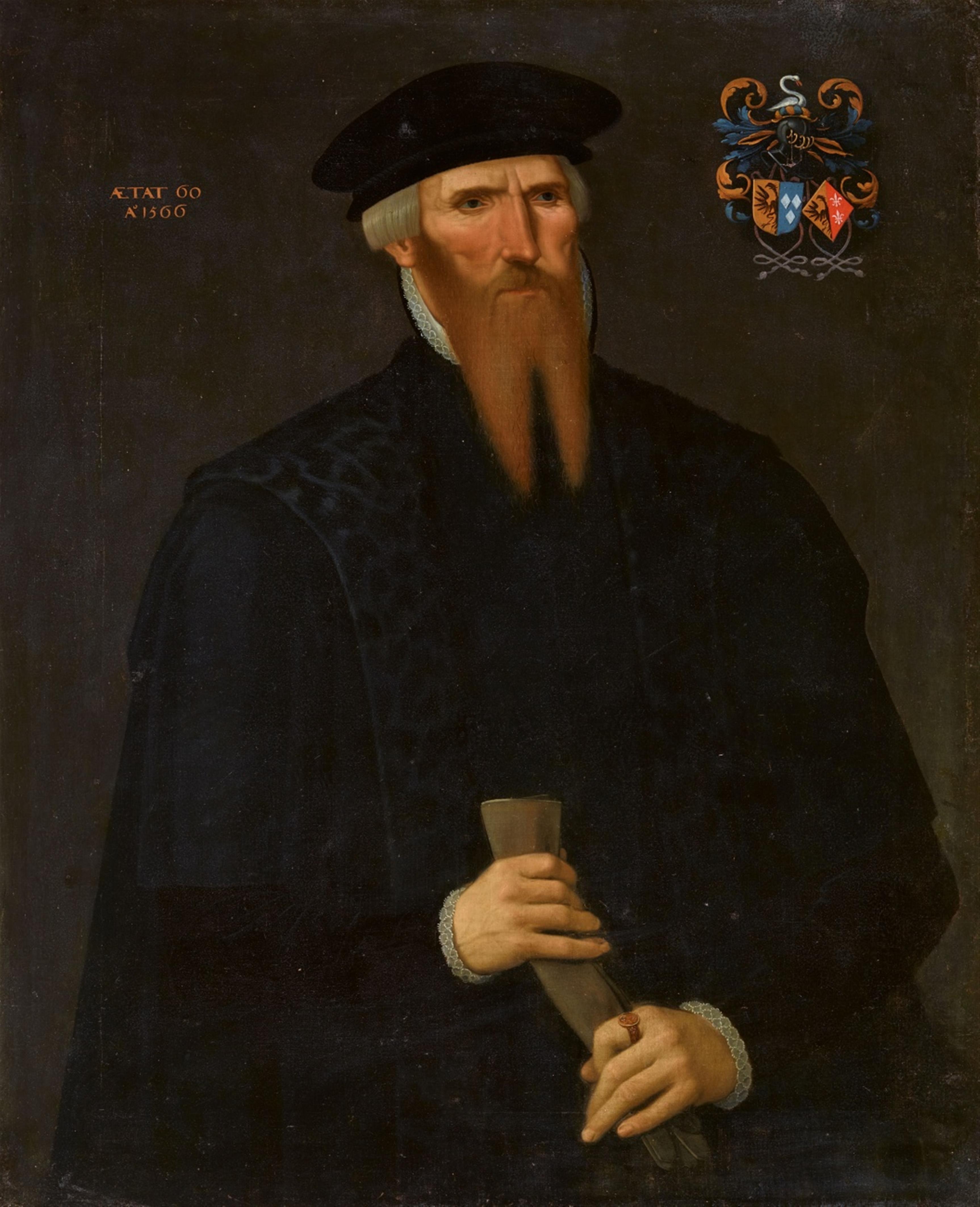 German School 16th century - Portrait of a Bearded Man with Gloves - image-1