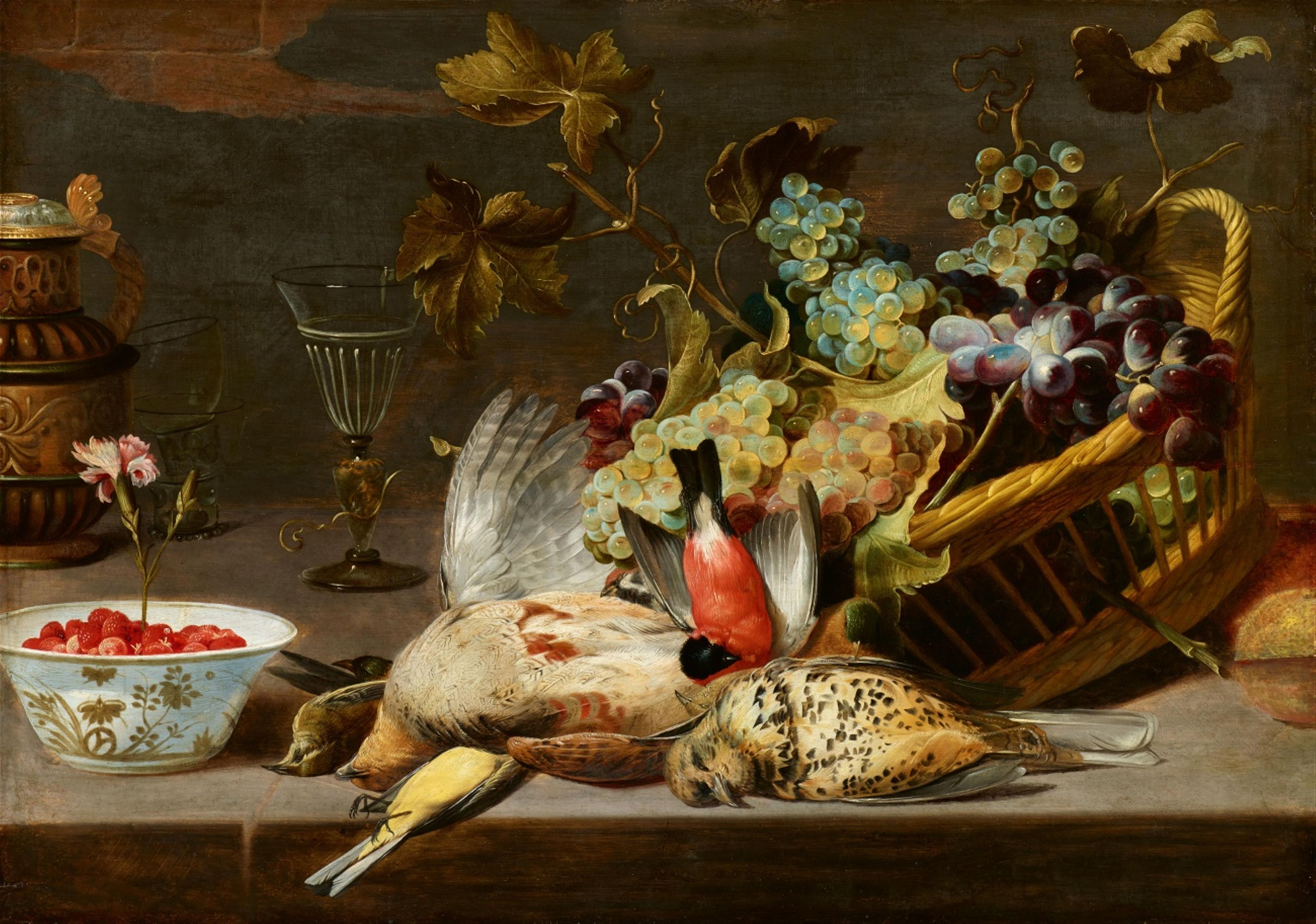 Frans Snyders - Still Life with Birds and a Basket of Grapes - image-1