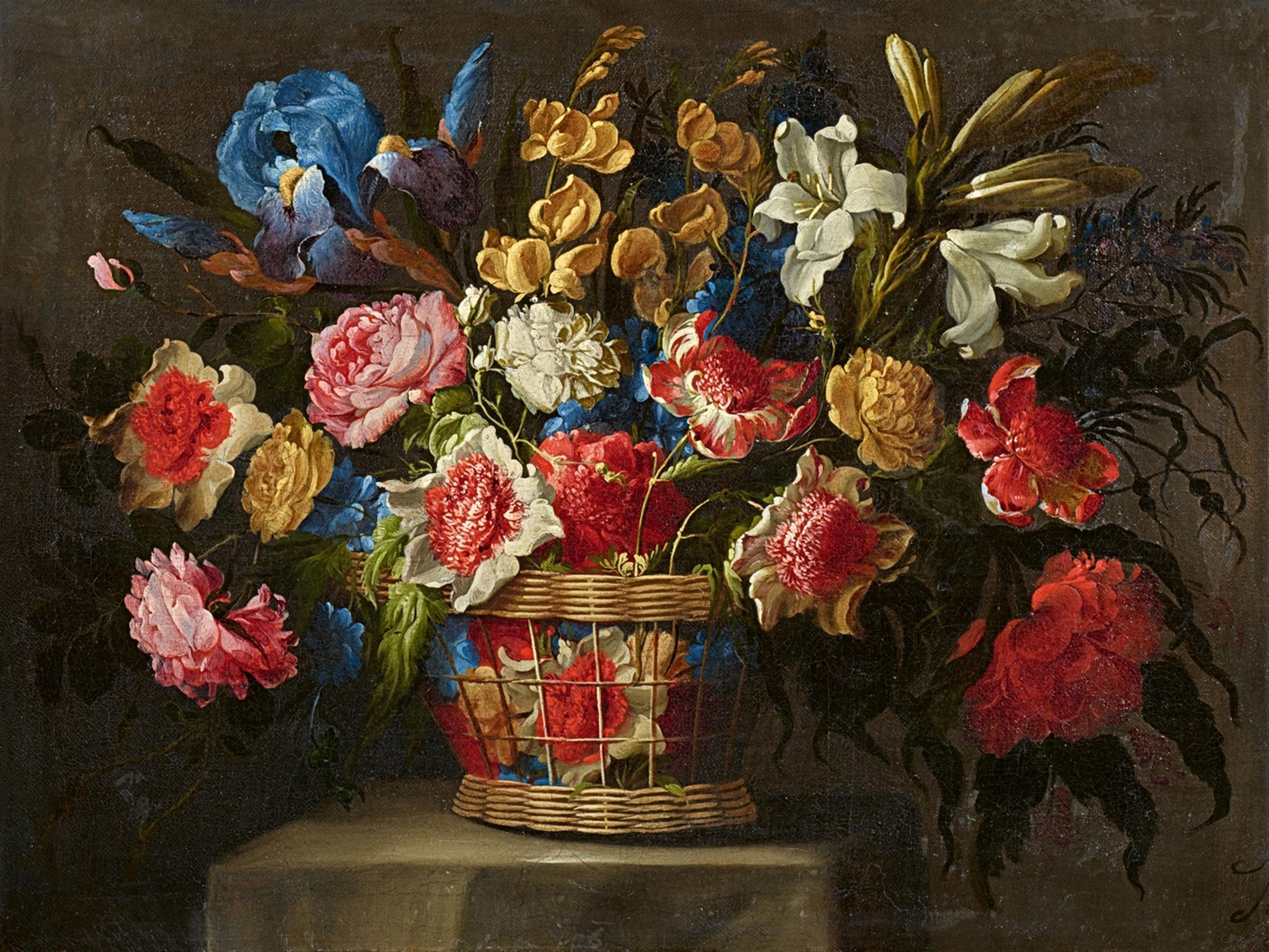 Juan de Arellano - Flower Still Life in a Basket - image-1