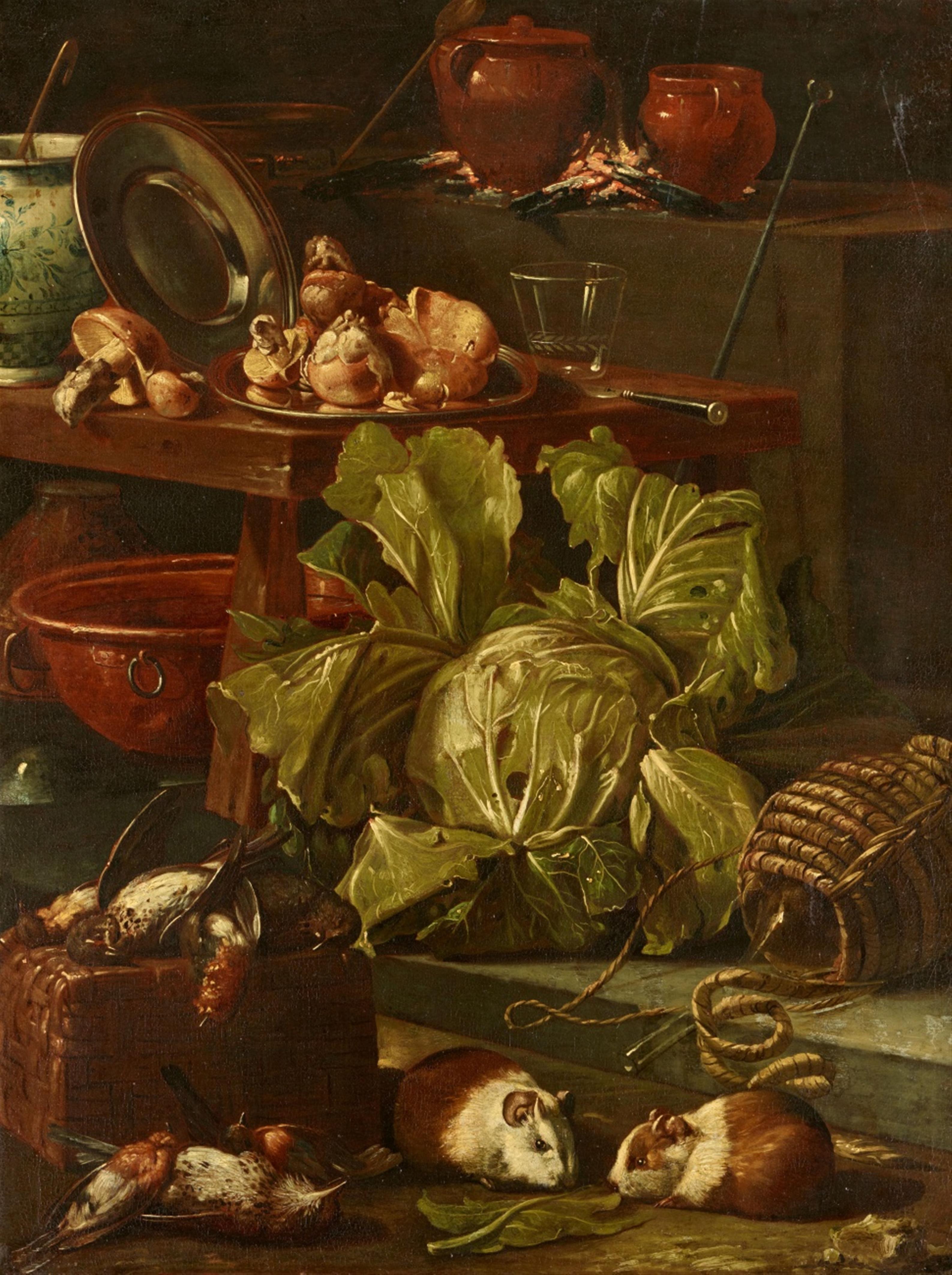 Cristoforo Munari - Küchenstillleben mit Gemüse und Geflügel - image-1