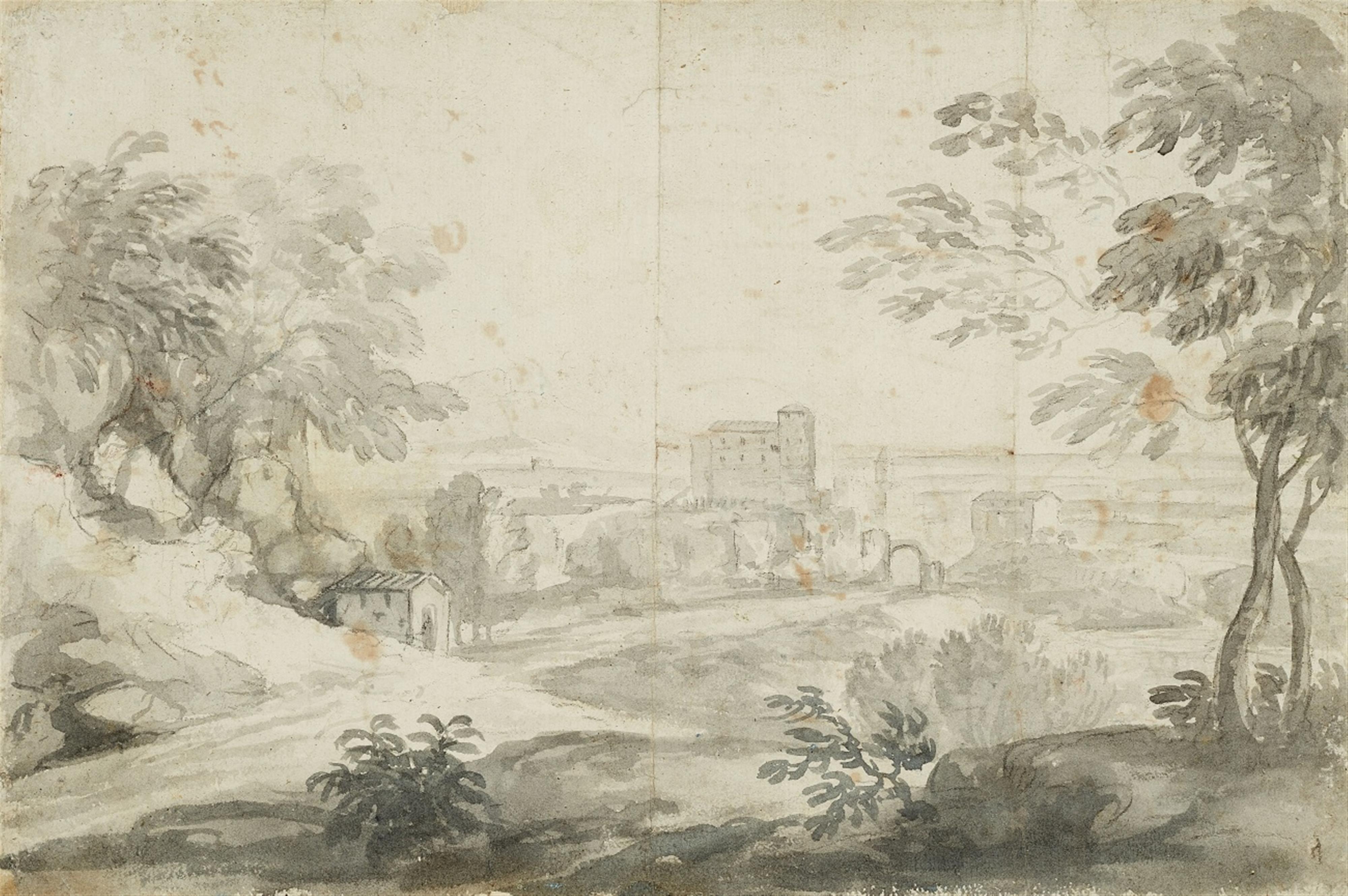 Niederländischer Meister des 17. Jahrhunderts - Südliche Landschaft mit Burg - image-1