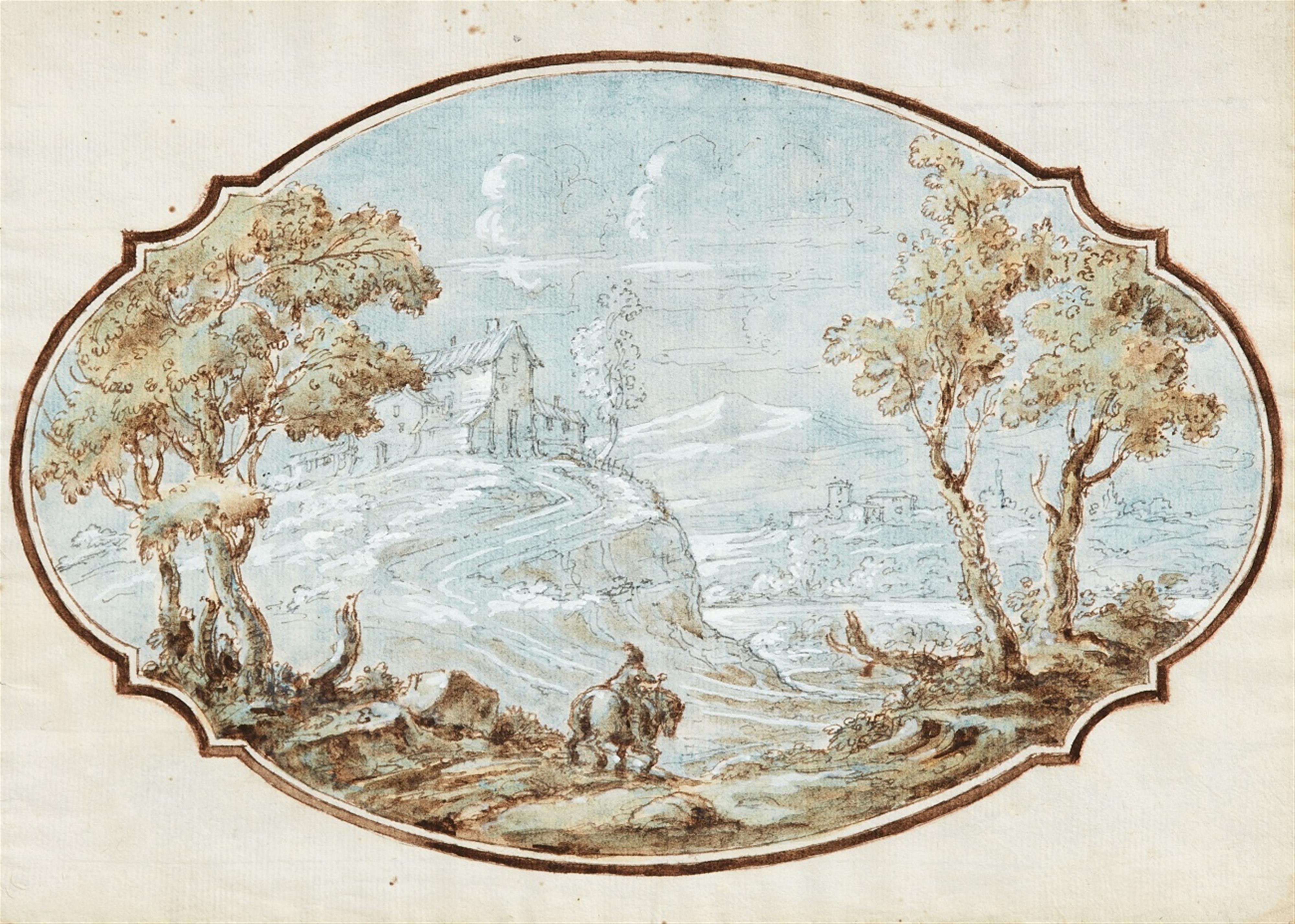 German School mid-18th century - Landscape with a Rider - image-1