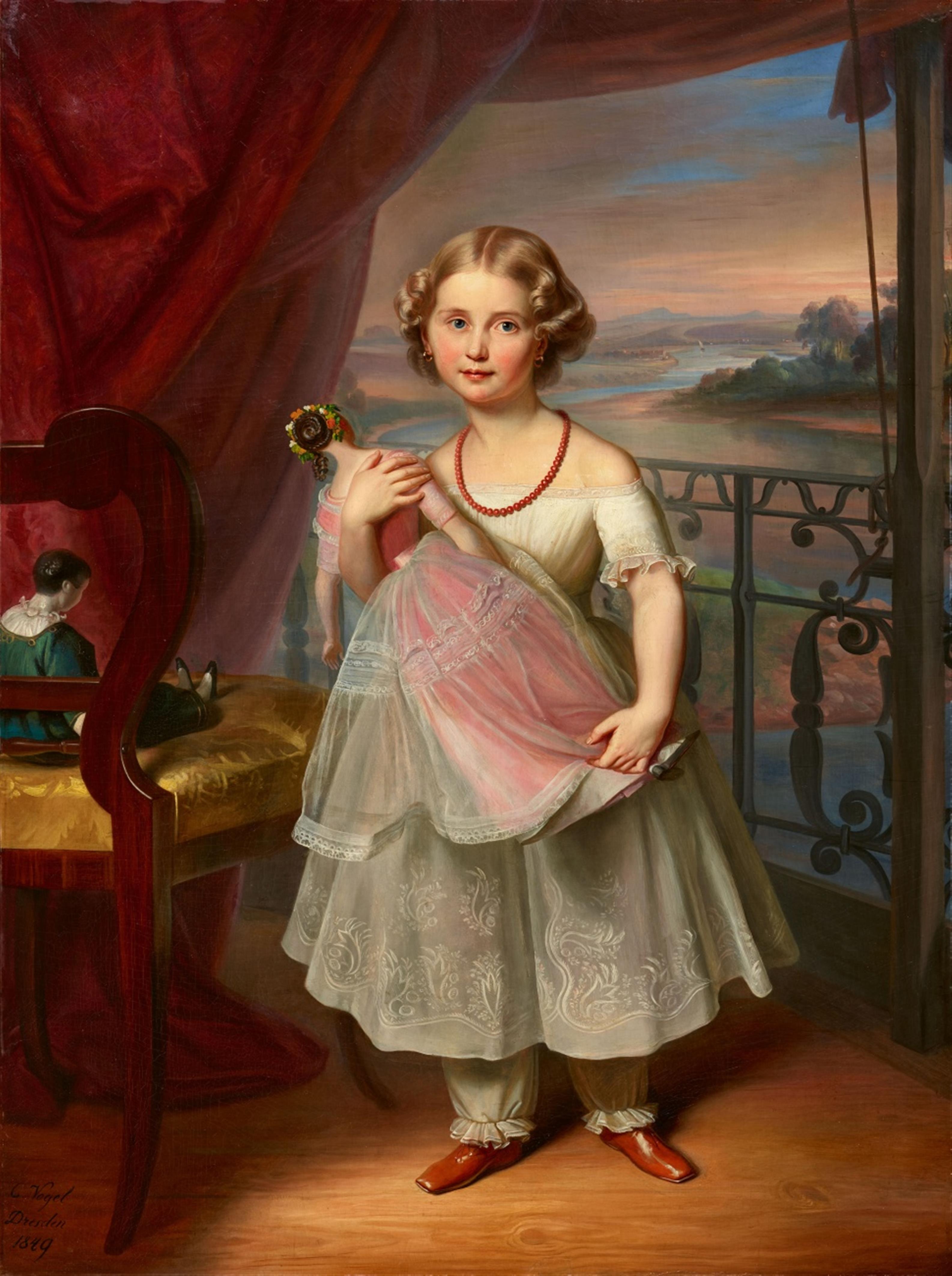 Carl Christian Vogel von Vogelstein - Wohl Portrait der Prinzessin Anna von Sachsen mit ihren Puppen - image-1