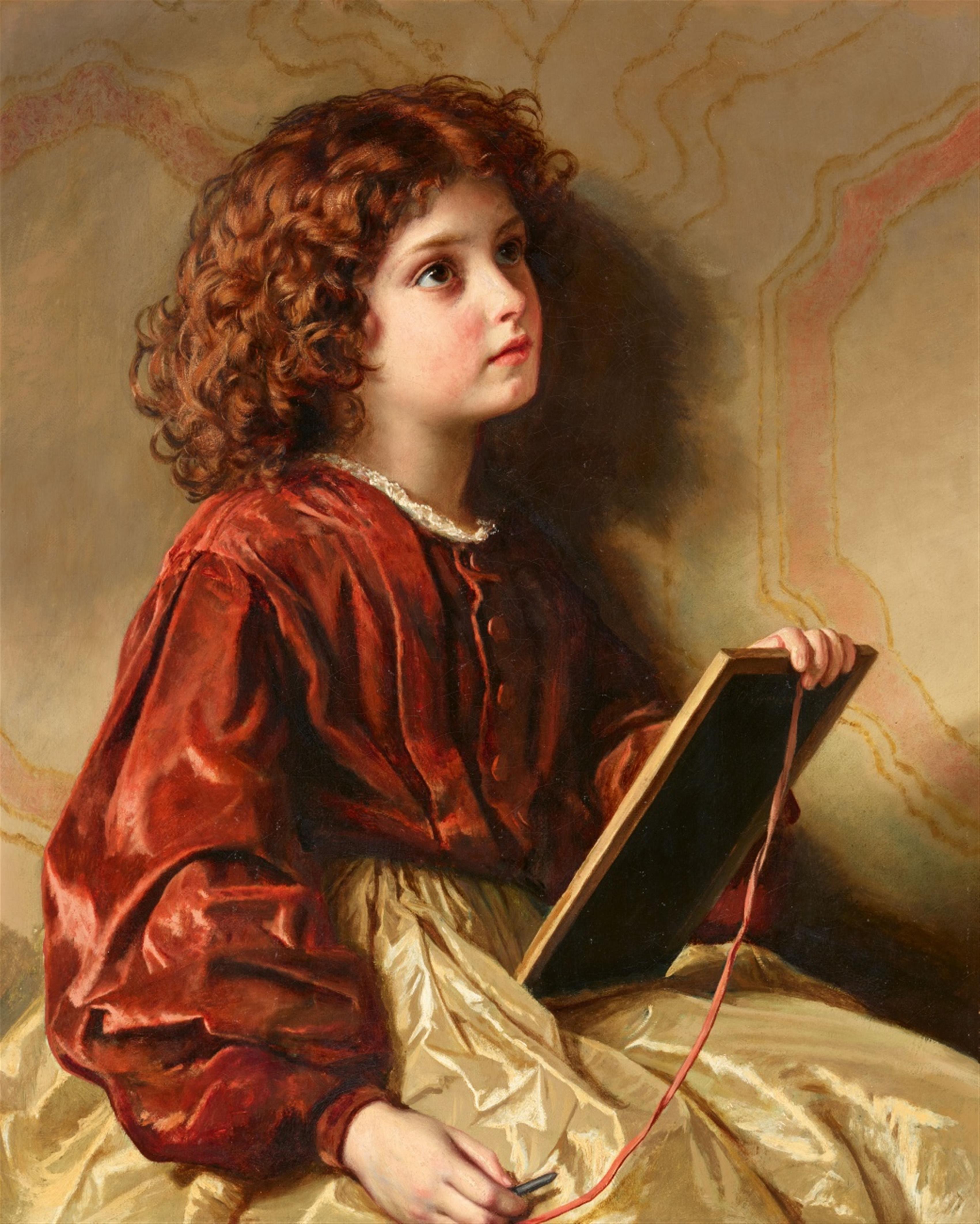 Sophie Anderson - Girl with a Slate - image-1