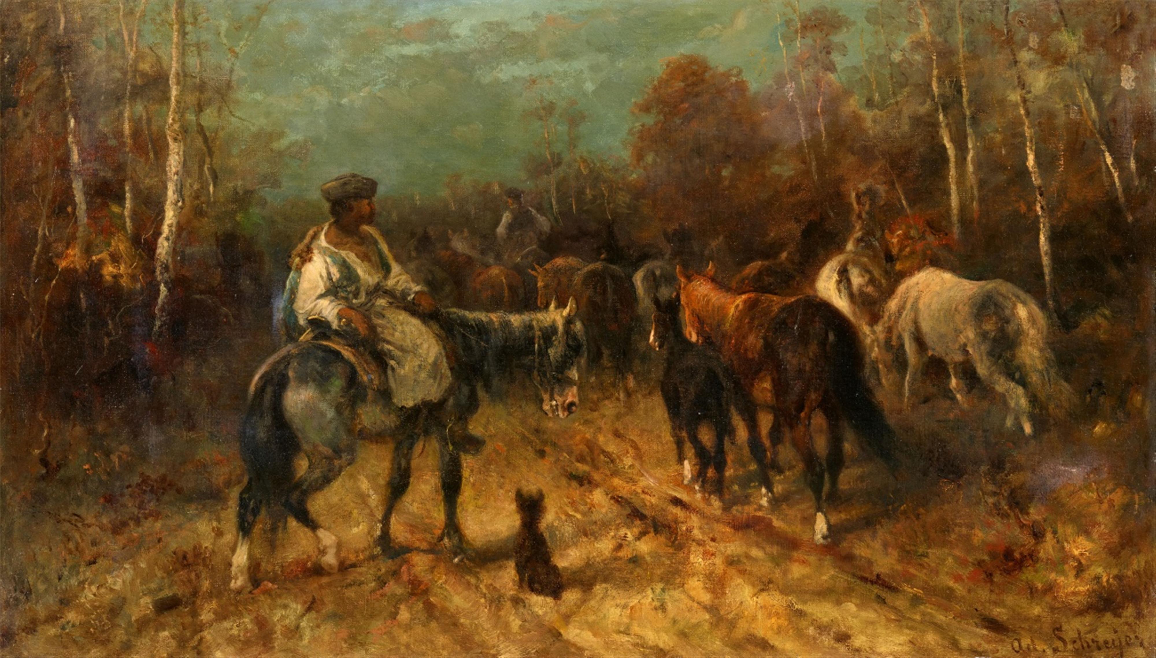 Adolf Schreyer - On the Way to the Meadow - image-1