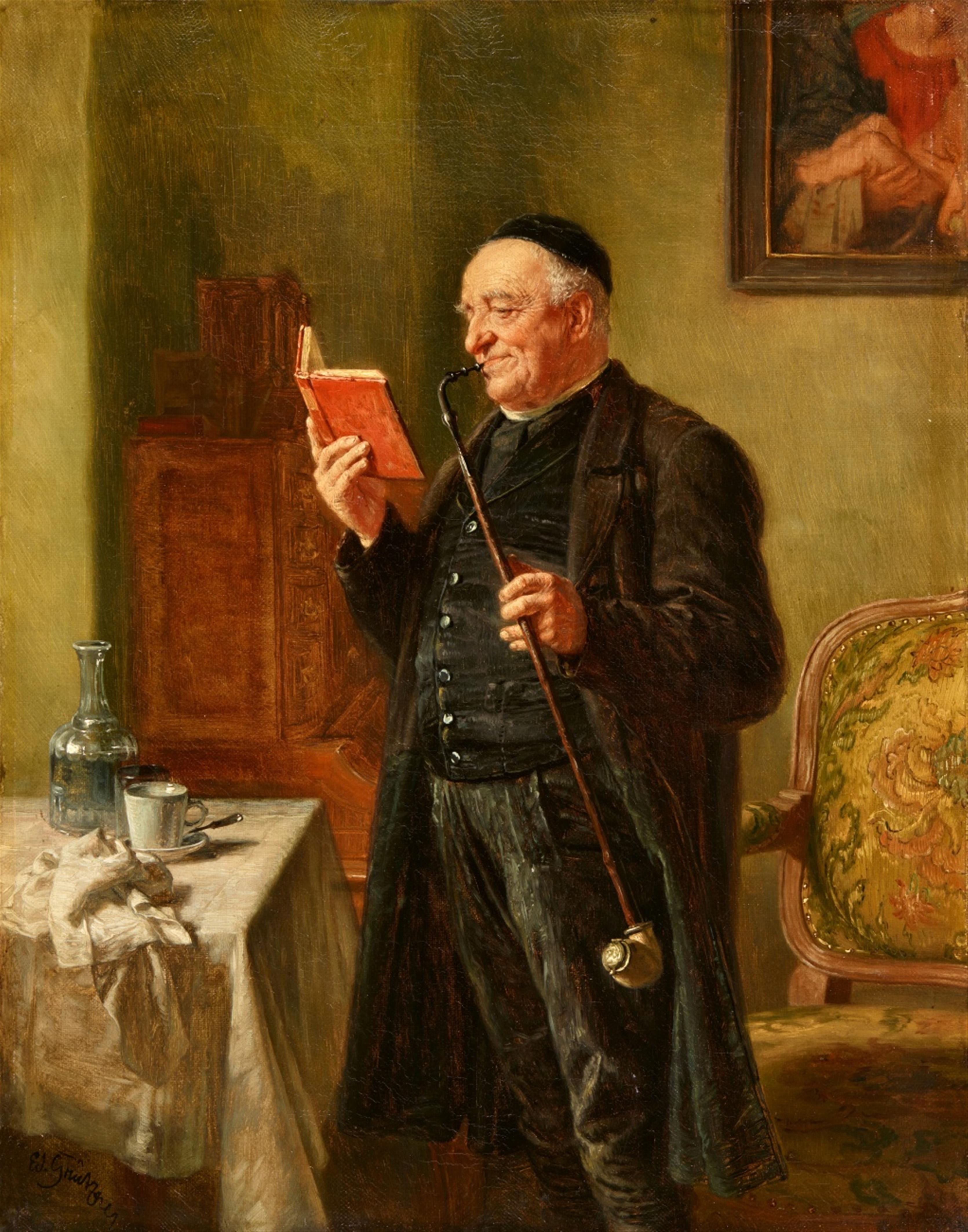 Eduard von Grützner - A Reading Cleric - image-1