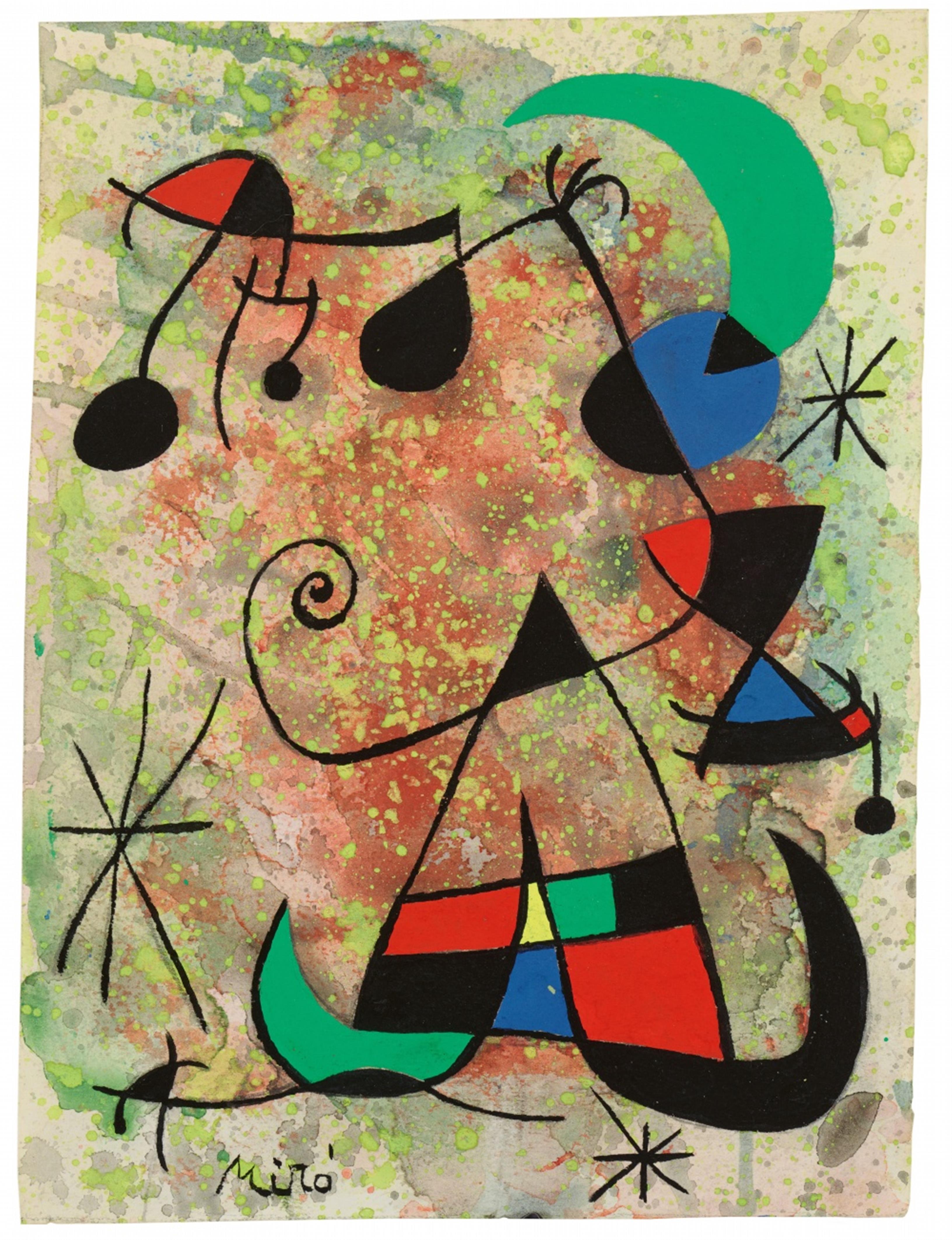 Joan Miró - Femme et oiseaux dans la nuit - image-1