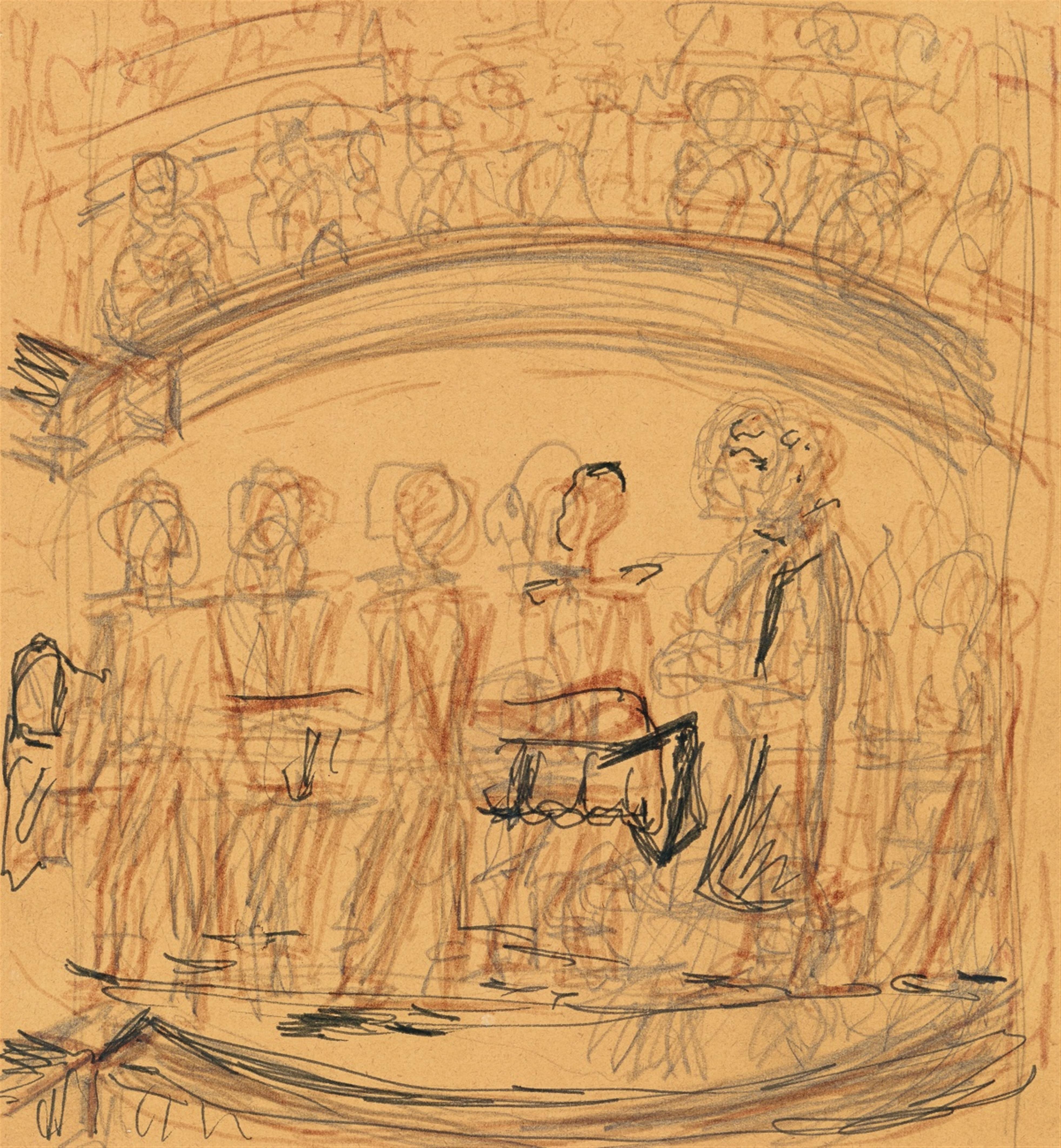 Erich Heckel - Skizze nach dem Gemälde "Zirkus-Scene", Studie - image-1