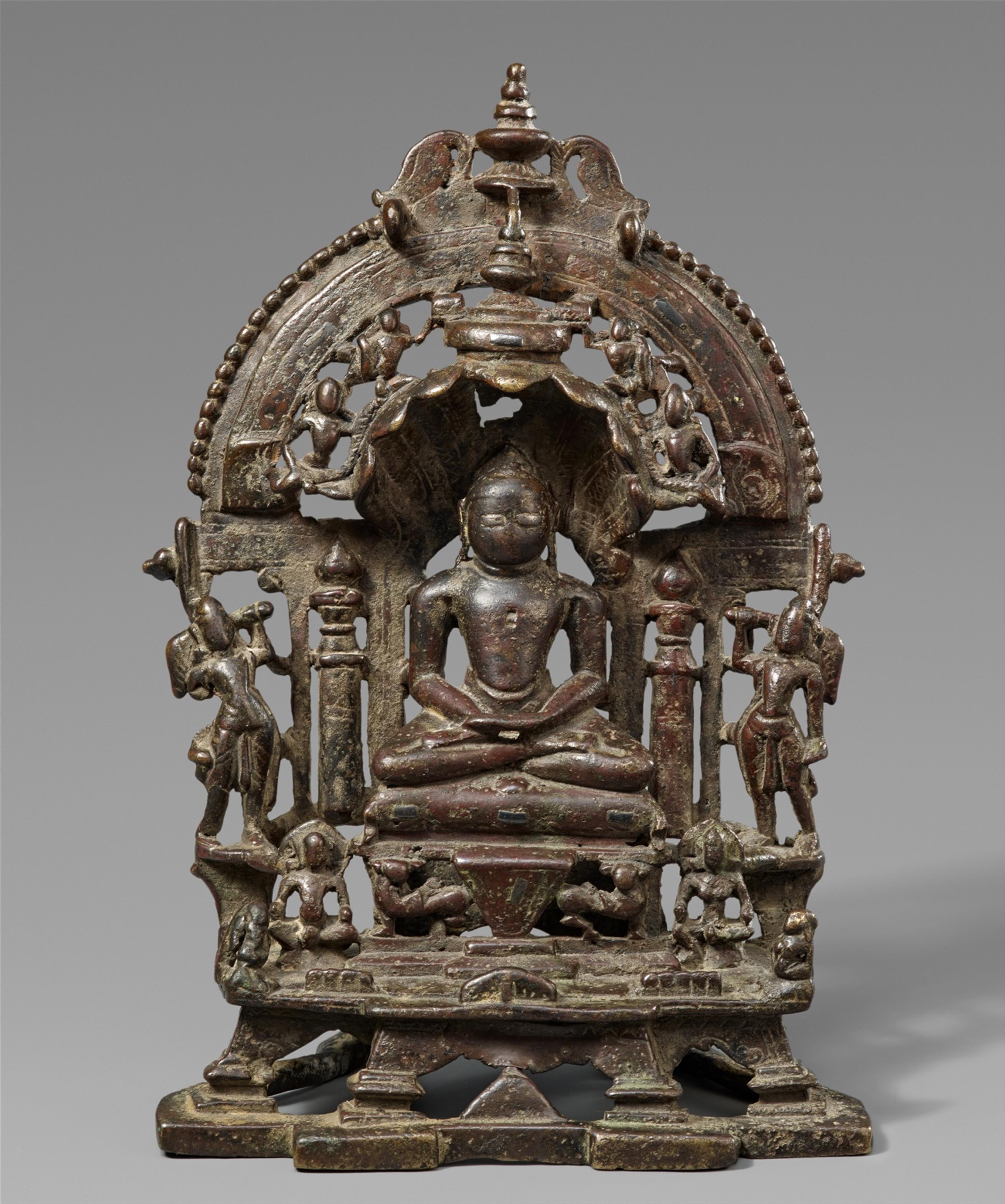 A Rajasthani copper alloy shrine of Jina Parshvanatha. 12th century - image-1