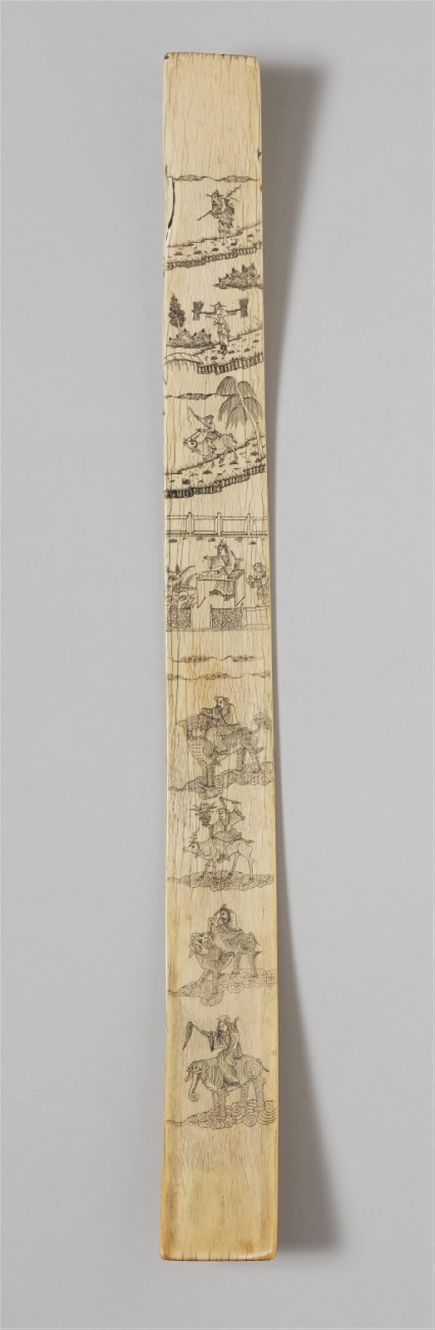 Langes Zepter (hu). Elfenbein. Qing-Zeit, 19. Jh. - image-1