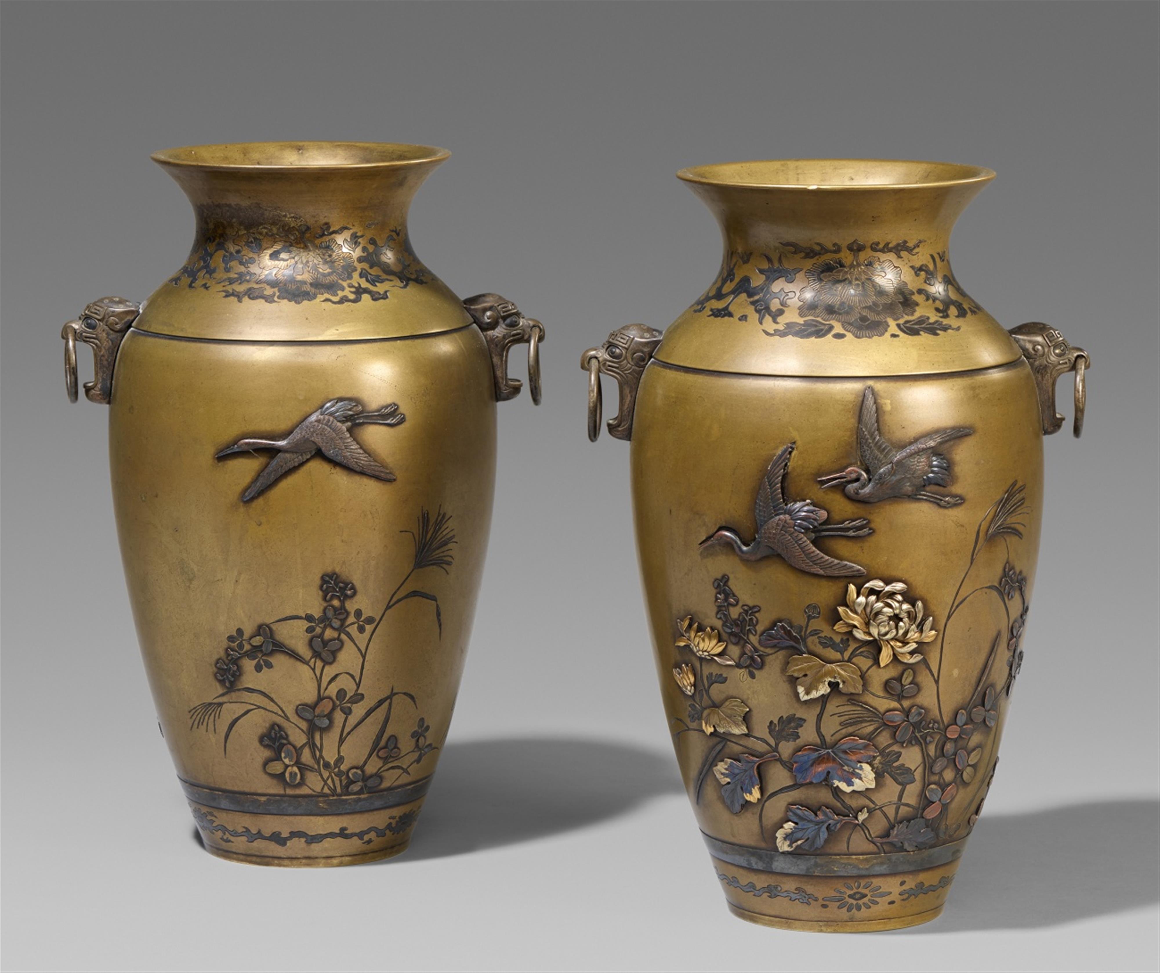 Paar Vasen. Bronze. Spätes 19. Jh. - image-1