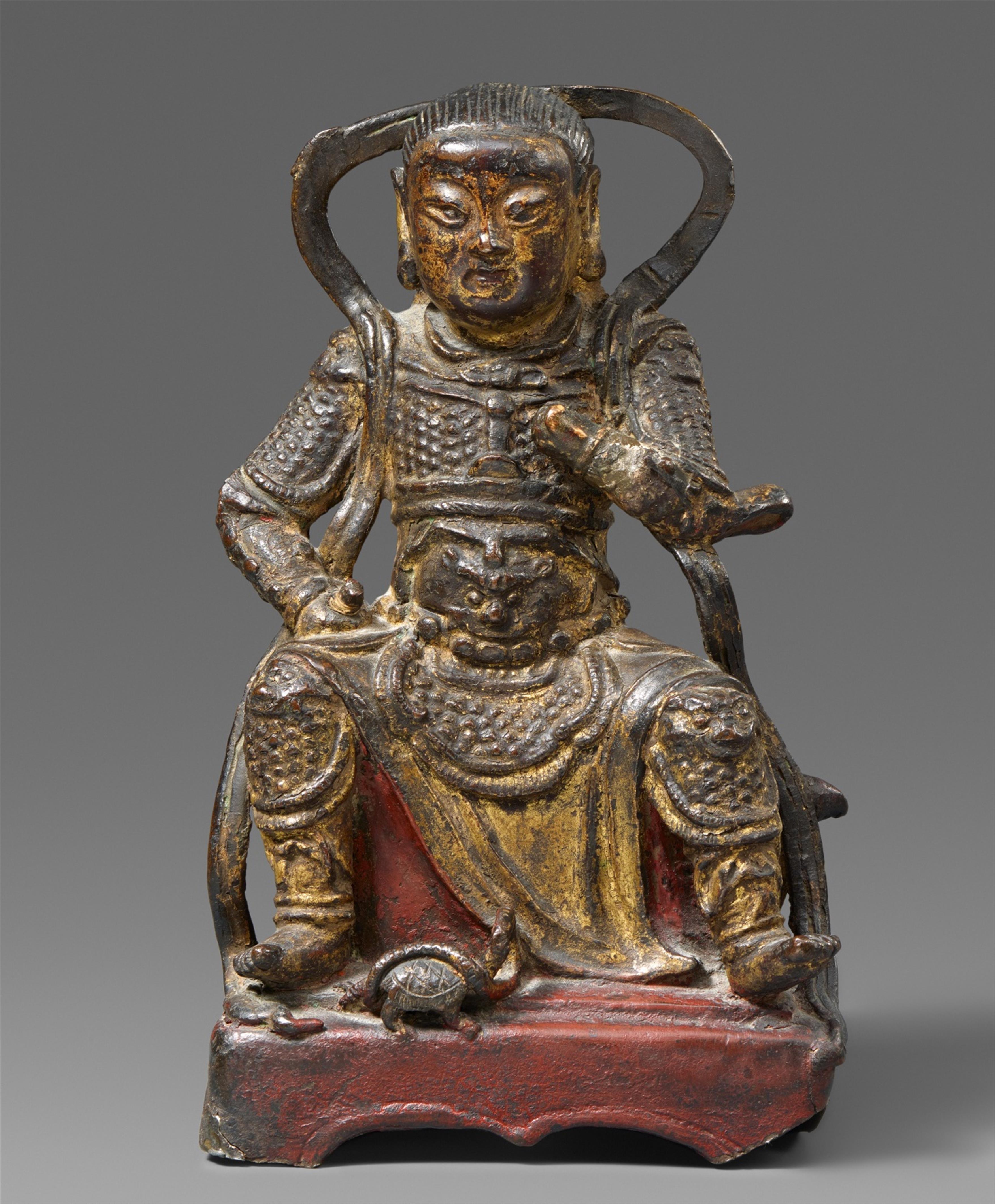 A lacquered and gilt bronze figure of Zhenwu, the god of the North. Ming dynasty, 17th century - image-1