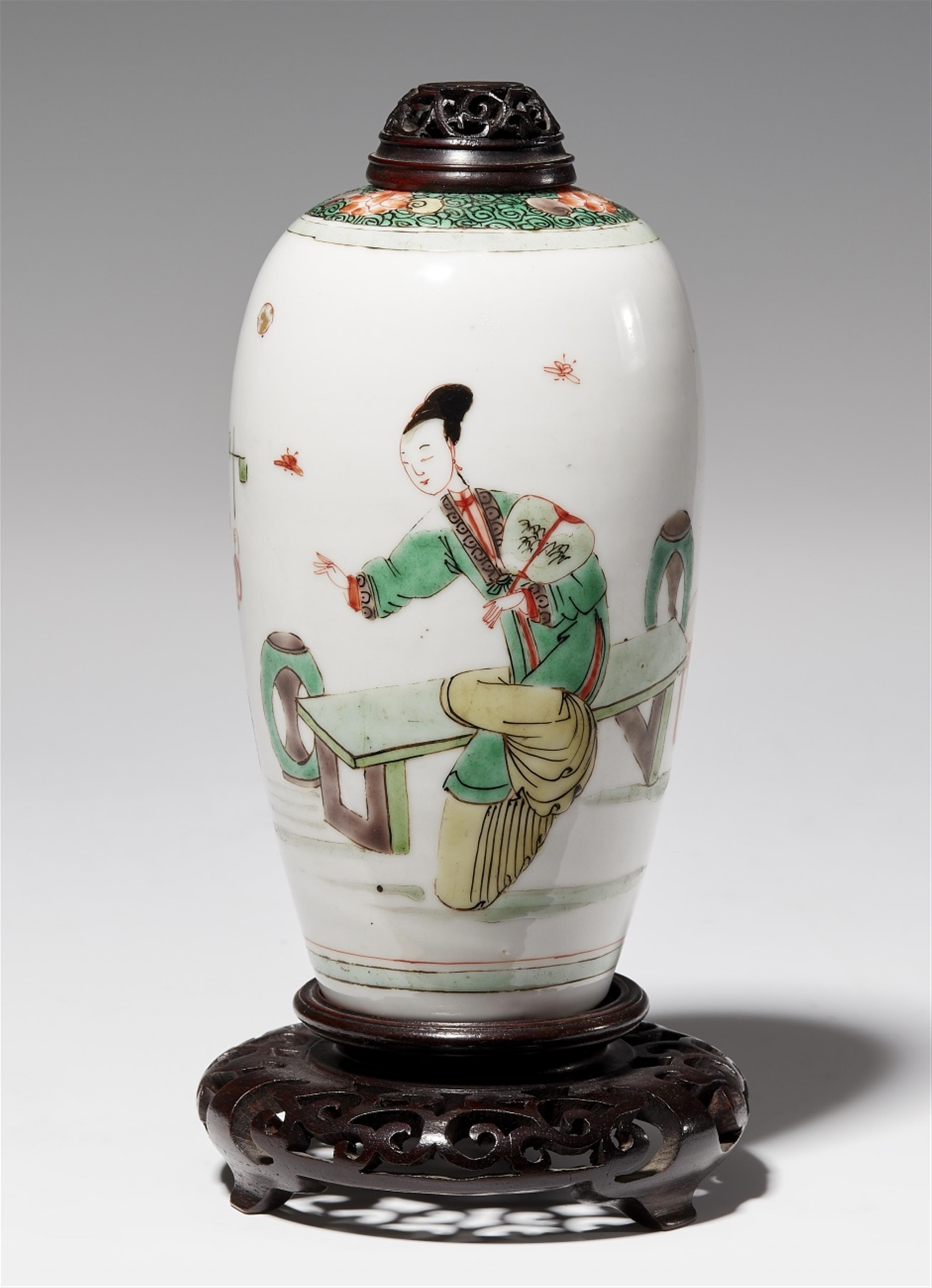 Famille verte-Vase. Kangxi period (1662-1722) - image-1