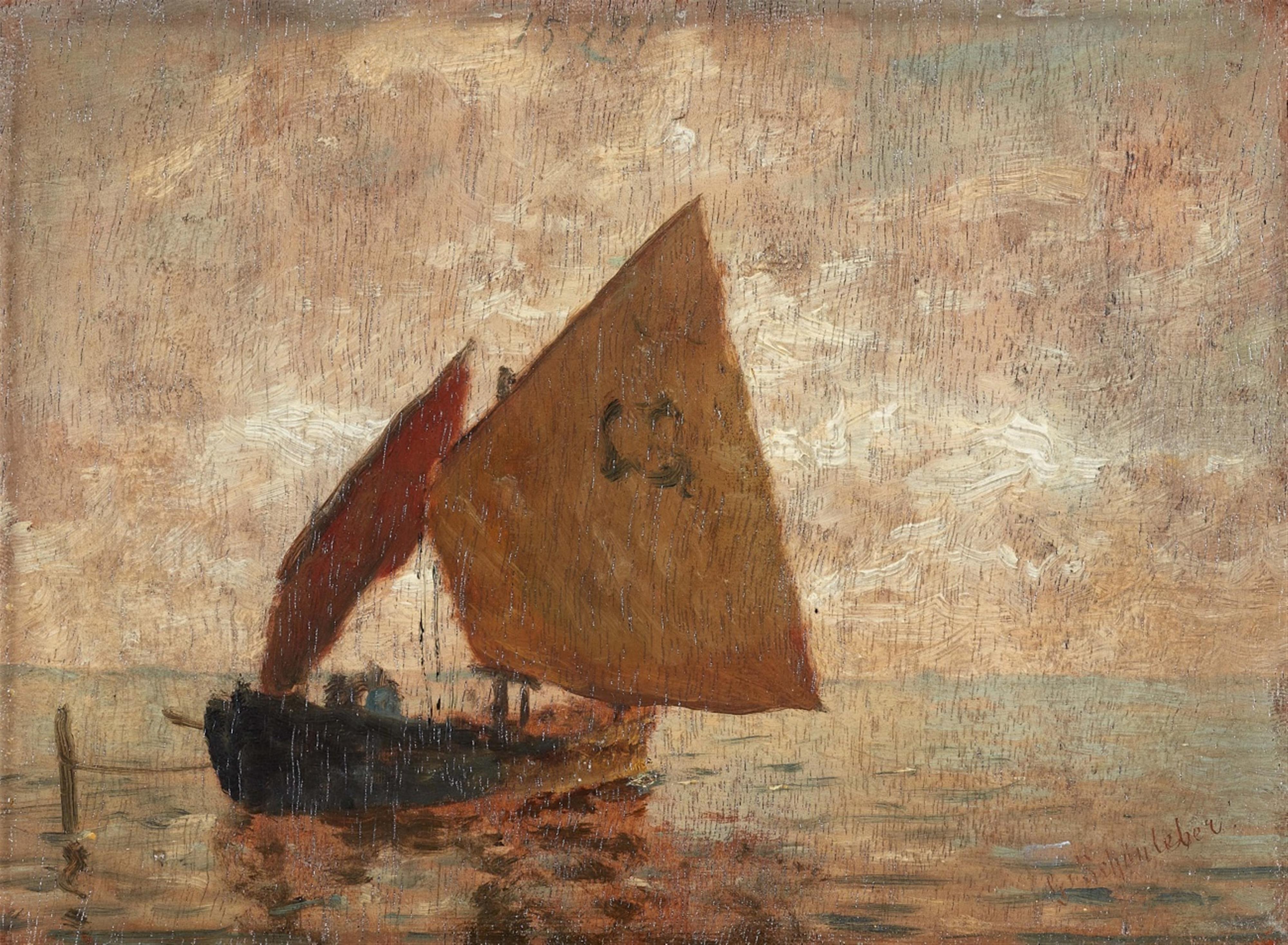 Gustav Schönleber - Venetian Fishing Boat on the Lagoon - image-1