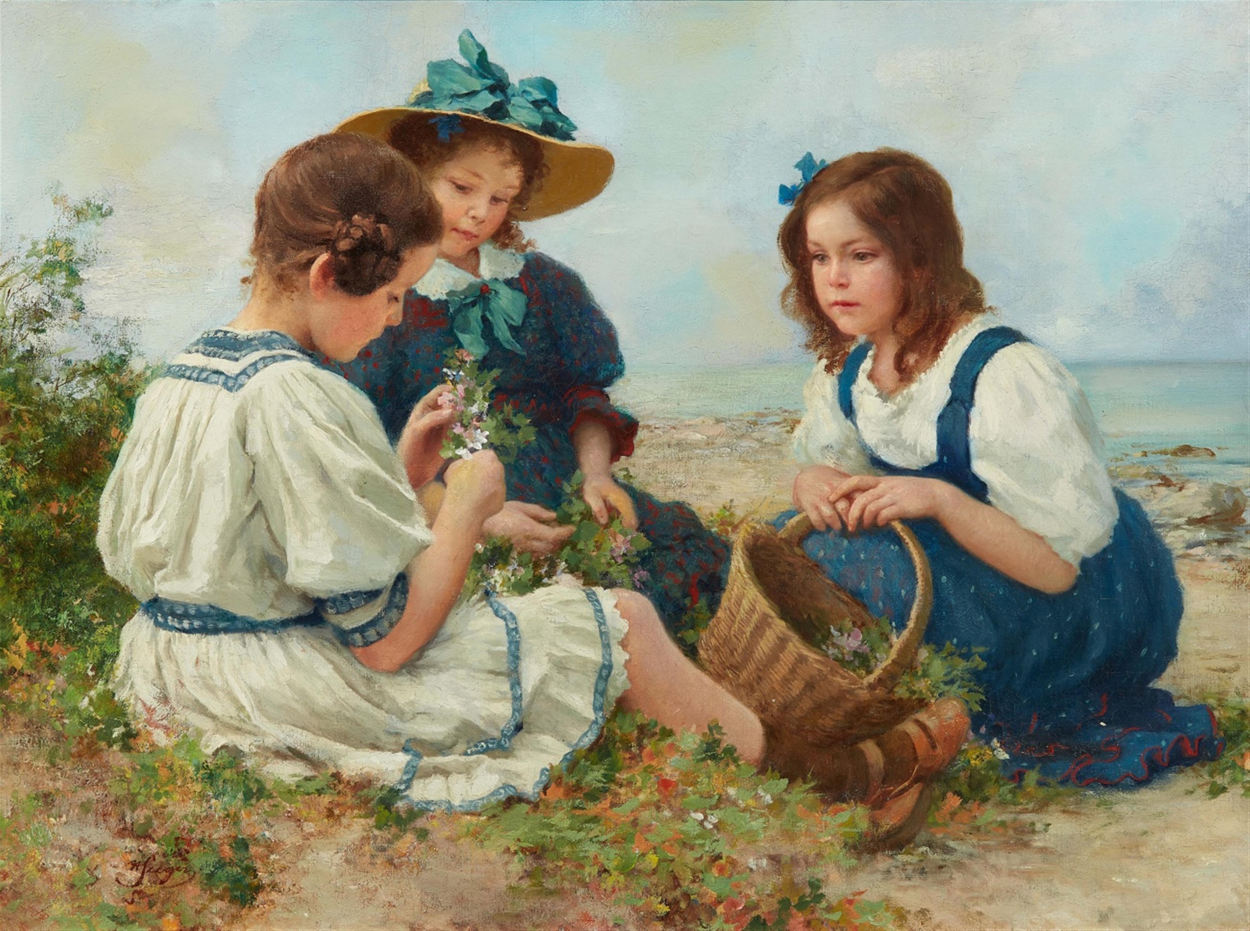 Hermann Seeger - Three Girls on the Beach - image-1