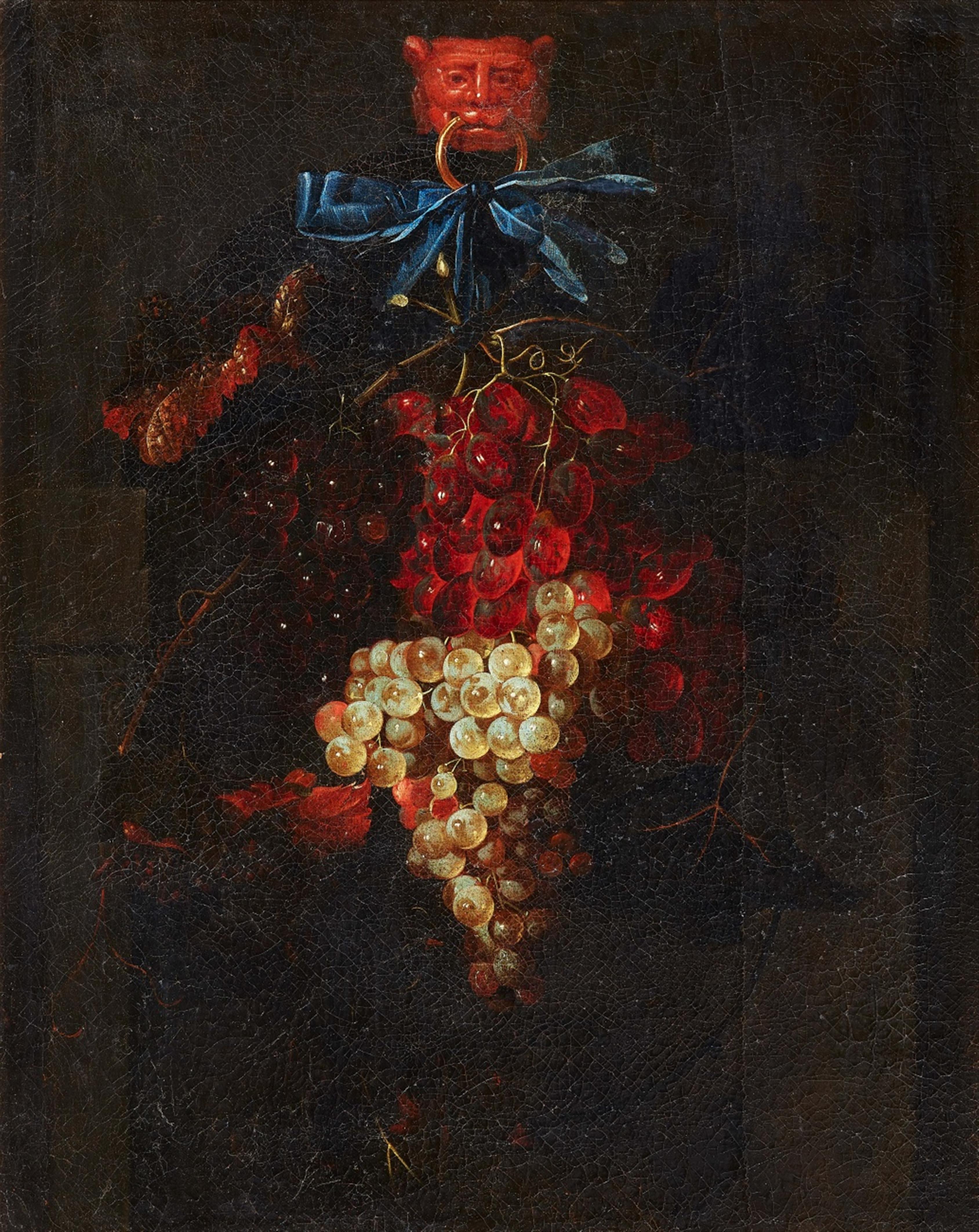 Netherlandish School 17th century - Still Life with Grapes in a Wall Niche - image-1