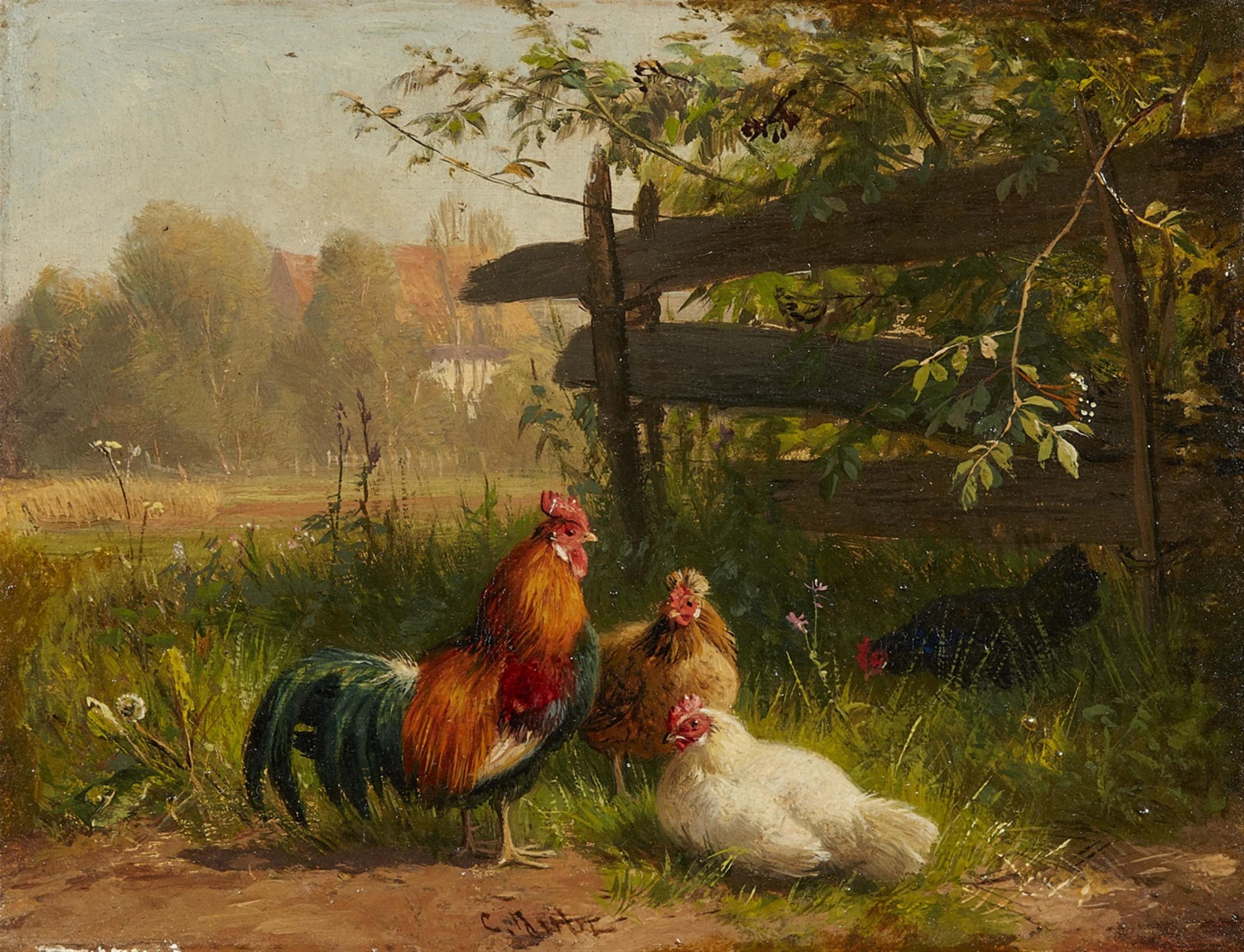 Carl Jutz the Elder - Landscape with Poultry - image-1