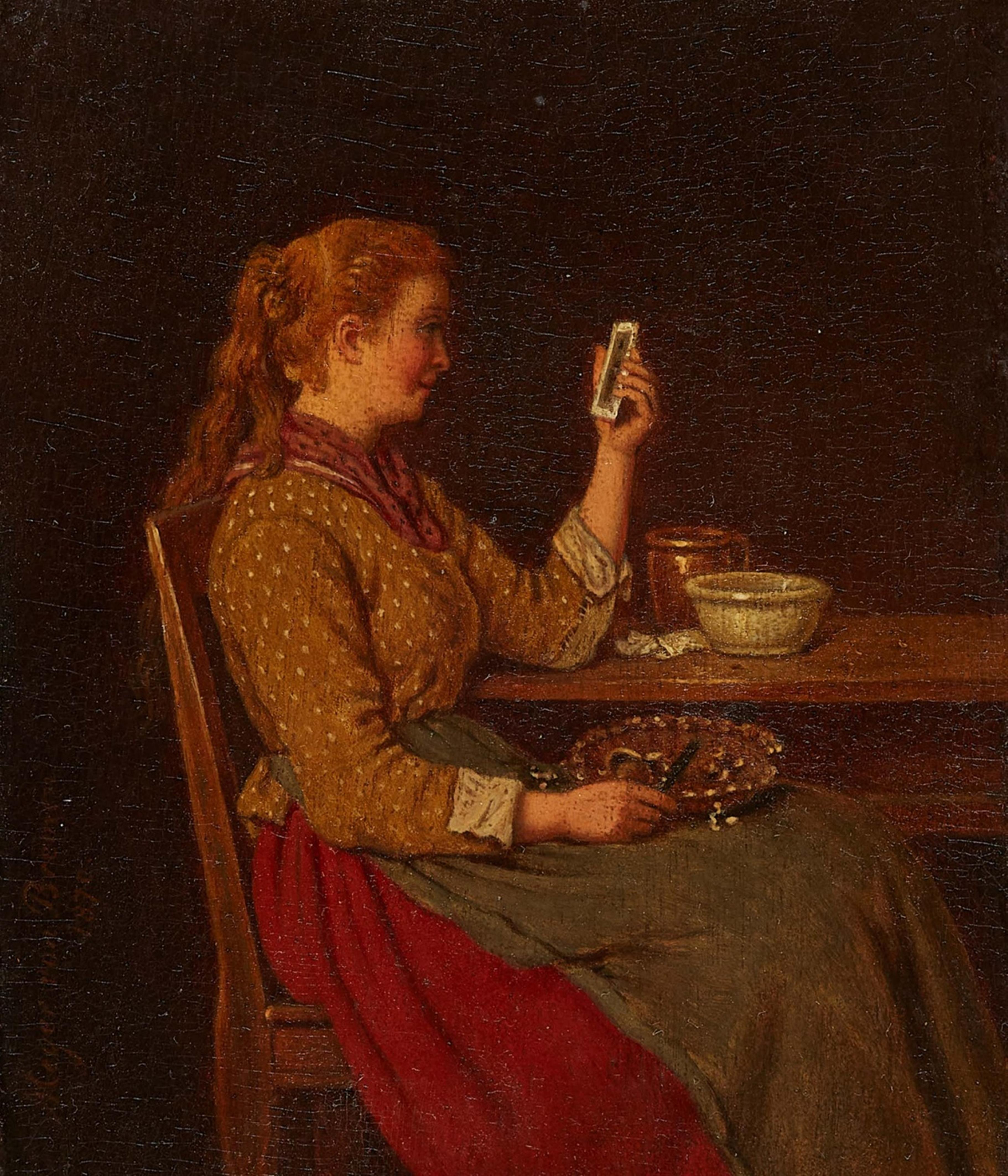 Johann Georg Meyer von Bremen - Sitzende Frau an einem Küchentisch - image-1