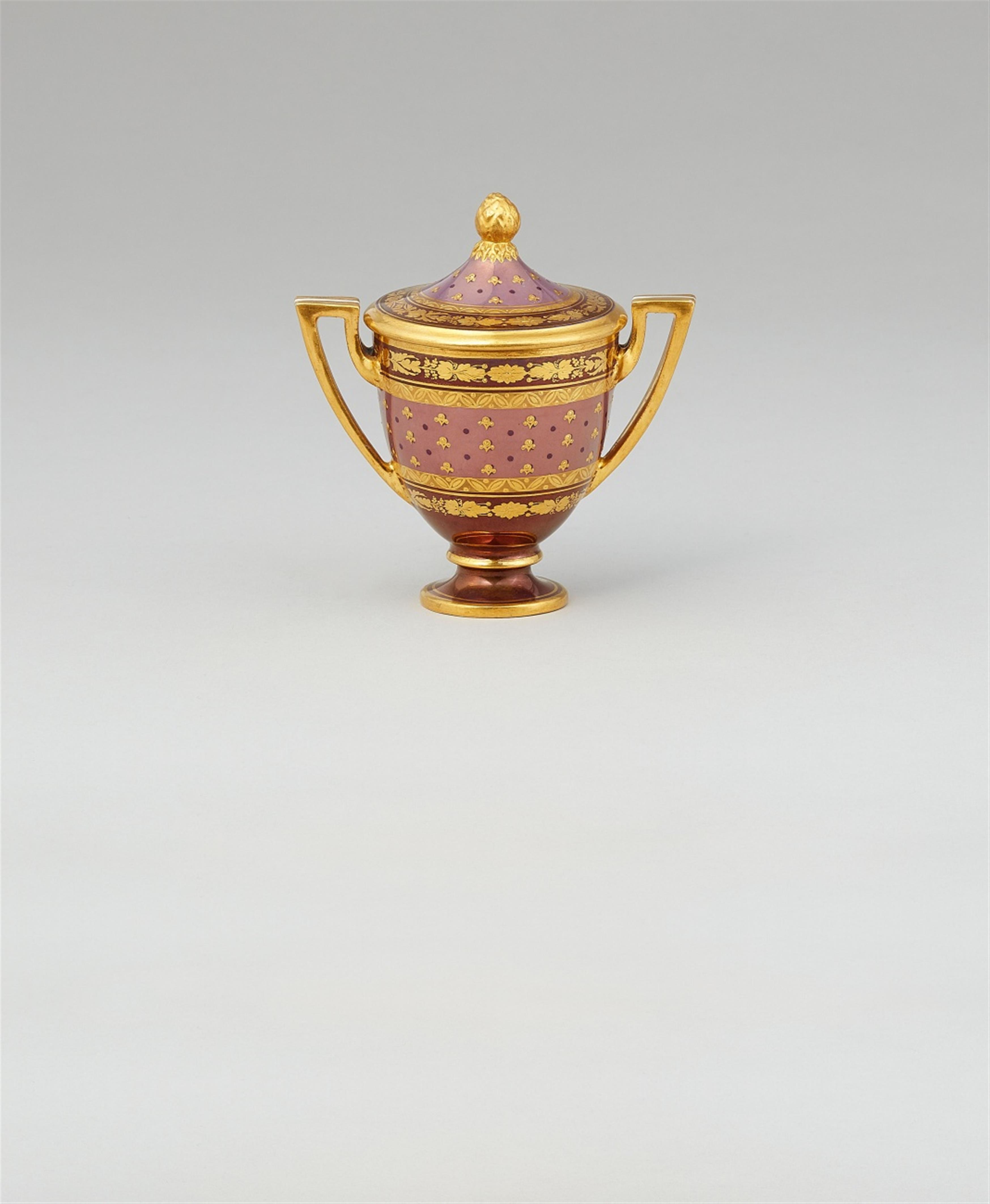 A small Vienna porcelain vase with lustre ground - image-1