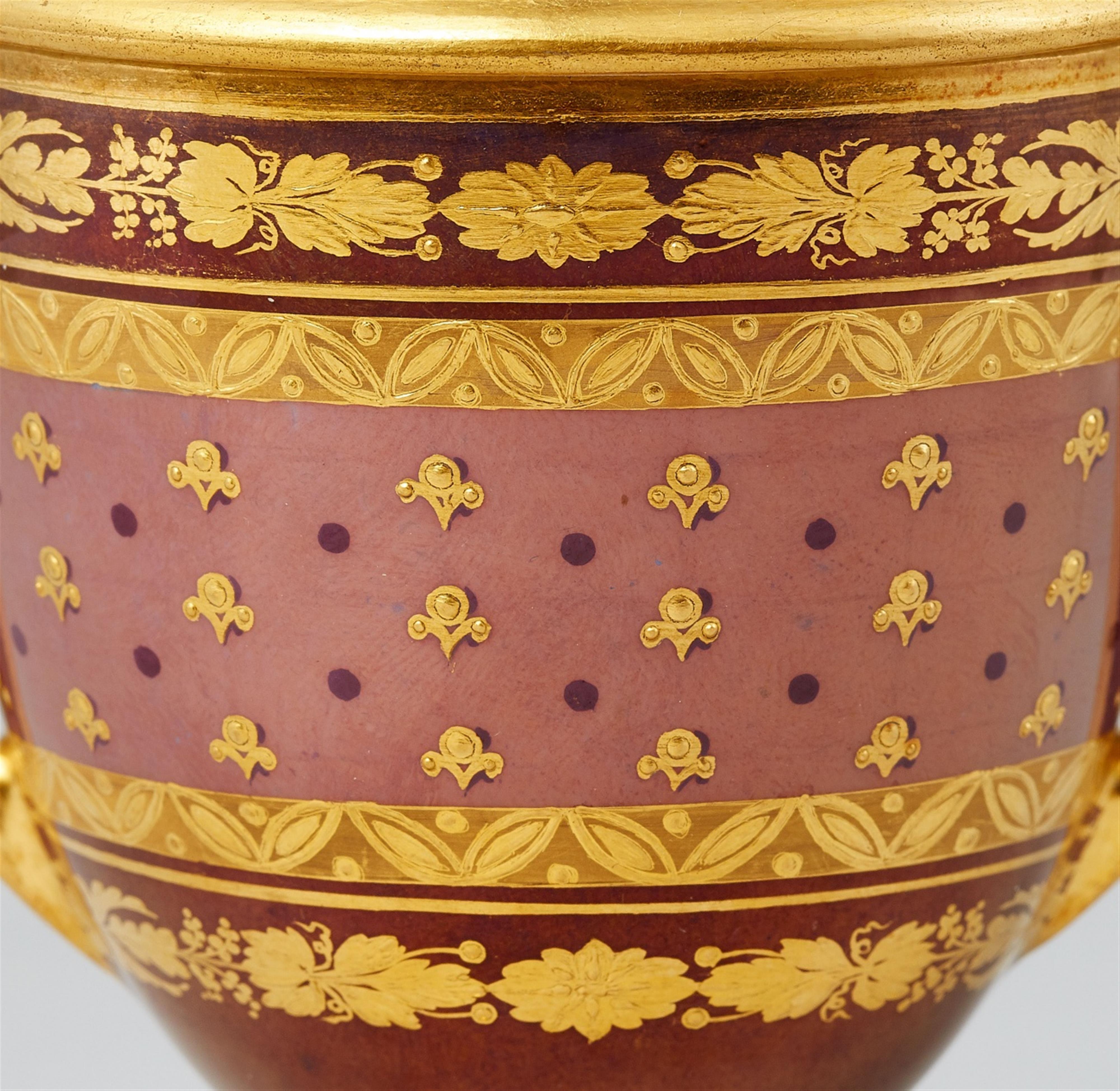 A small Vienna porcelain vase with lustre ground - image-2