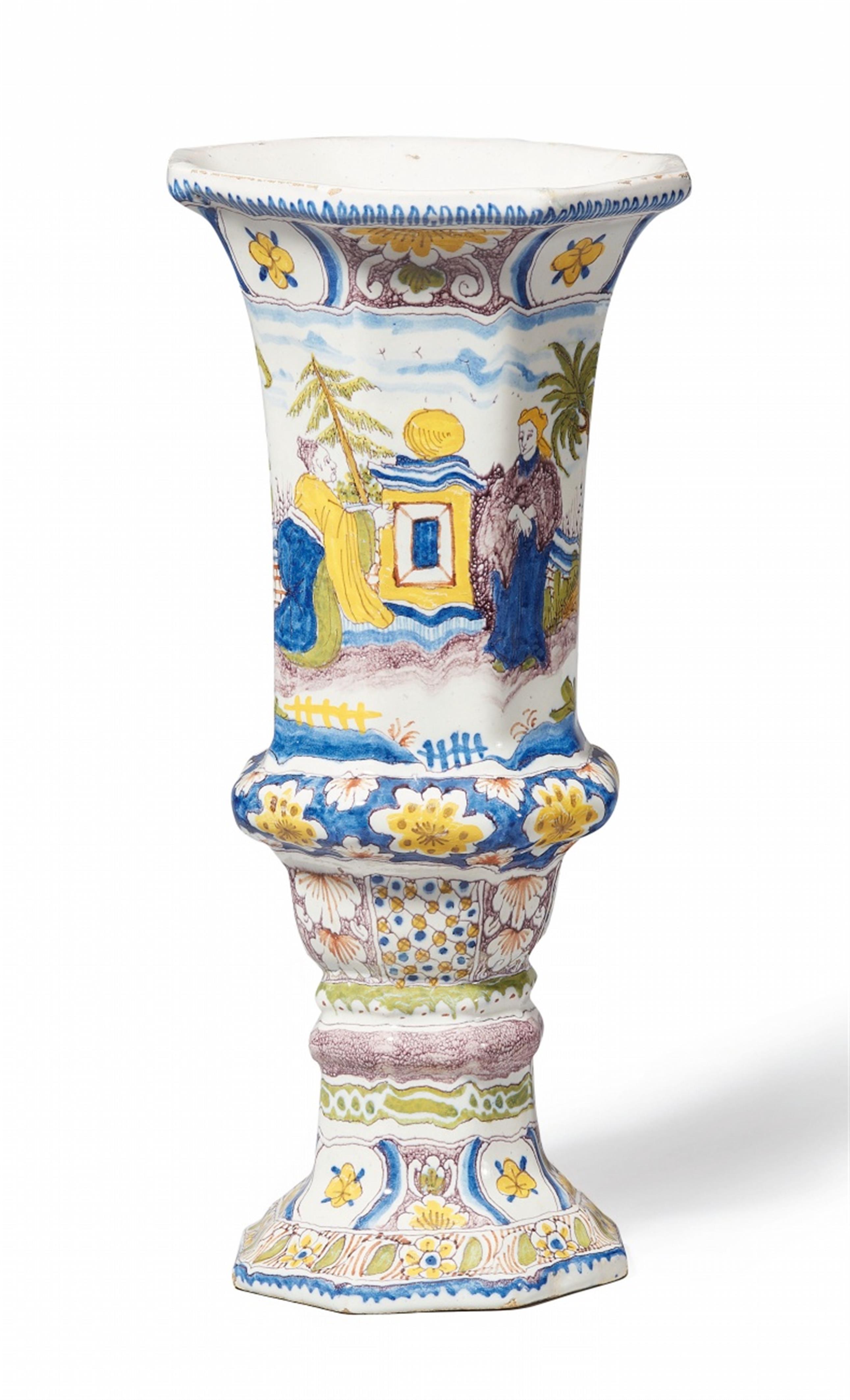 A Berlin faience vase with Chinoiserie decor - image-1