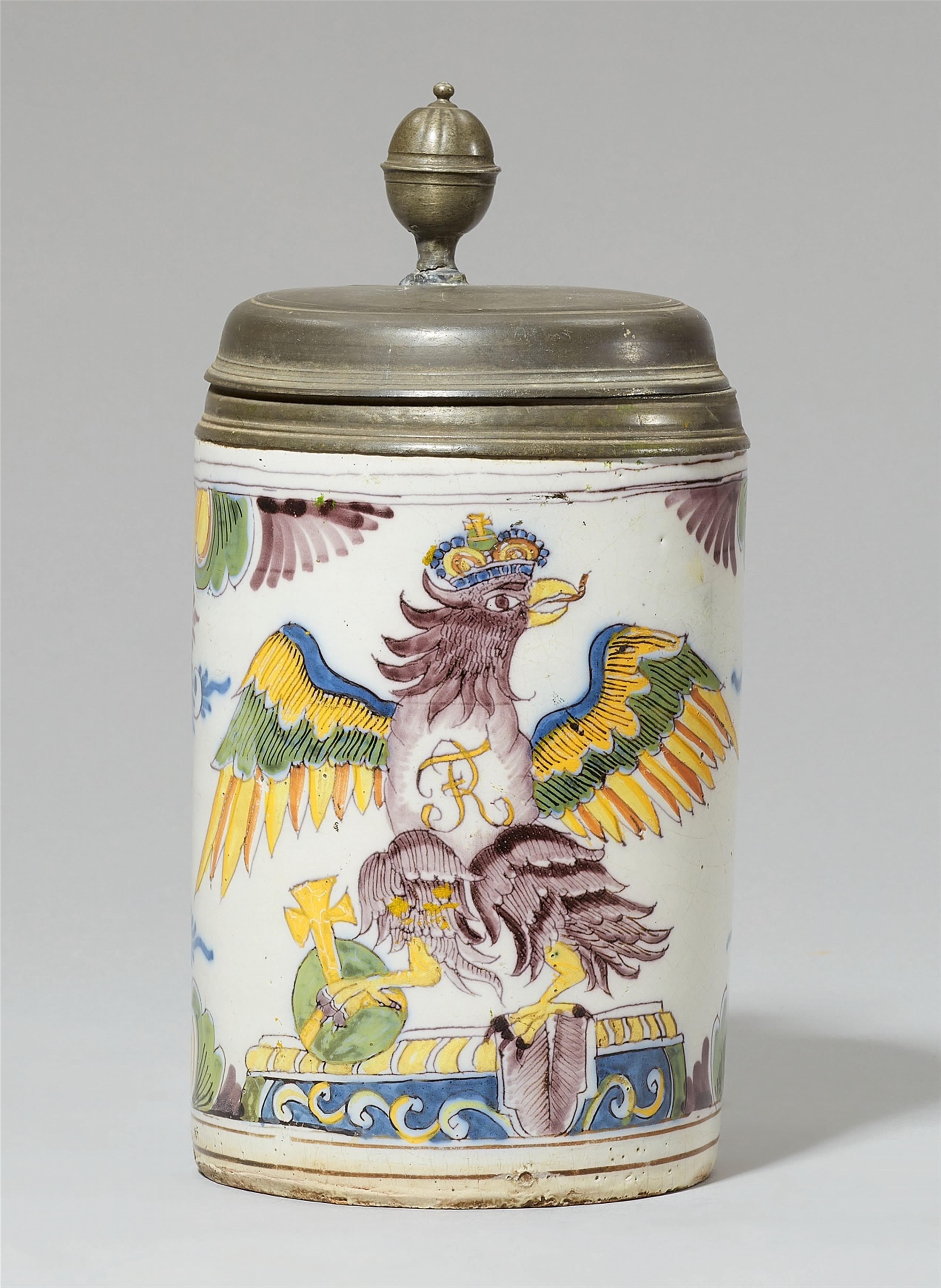 A Berlin faience tankard with the Prussian eagle - image-1