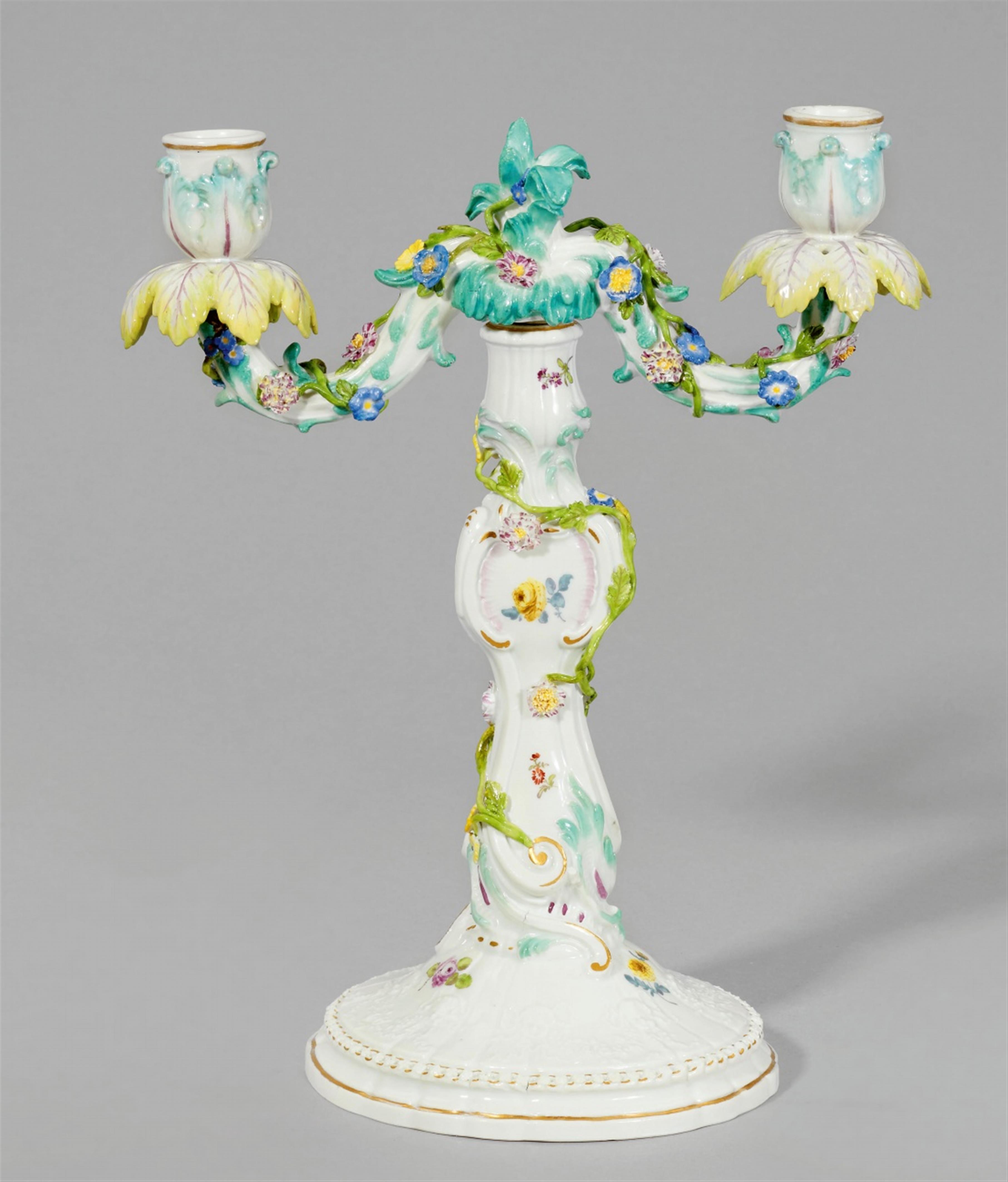 A Meissen two-flame candelabra from the Vestunen service for Friedrich II - image-3