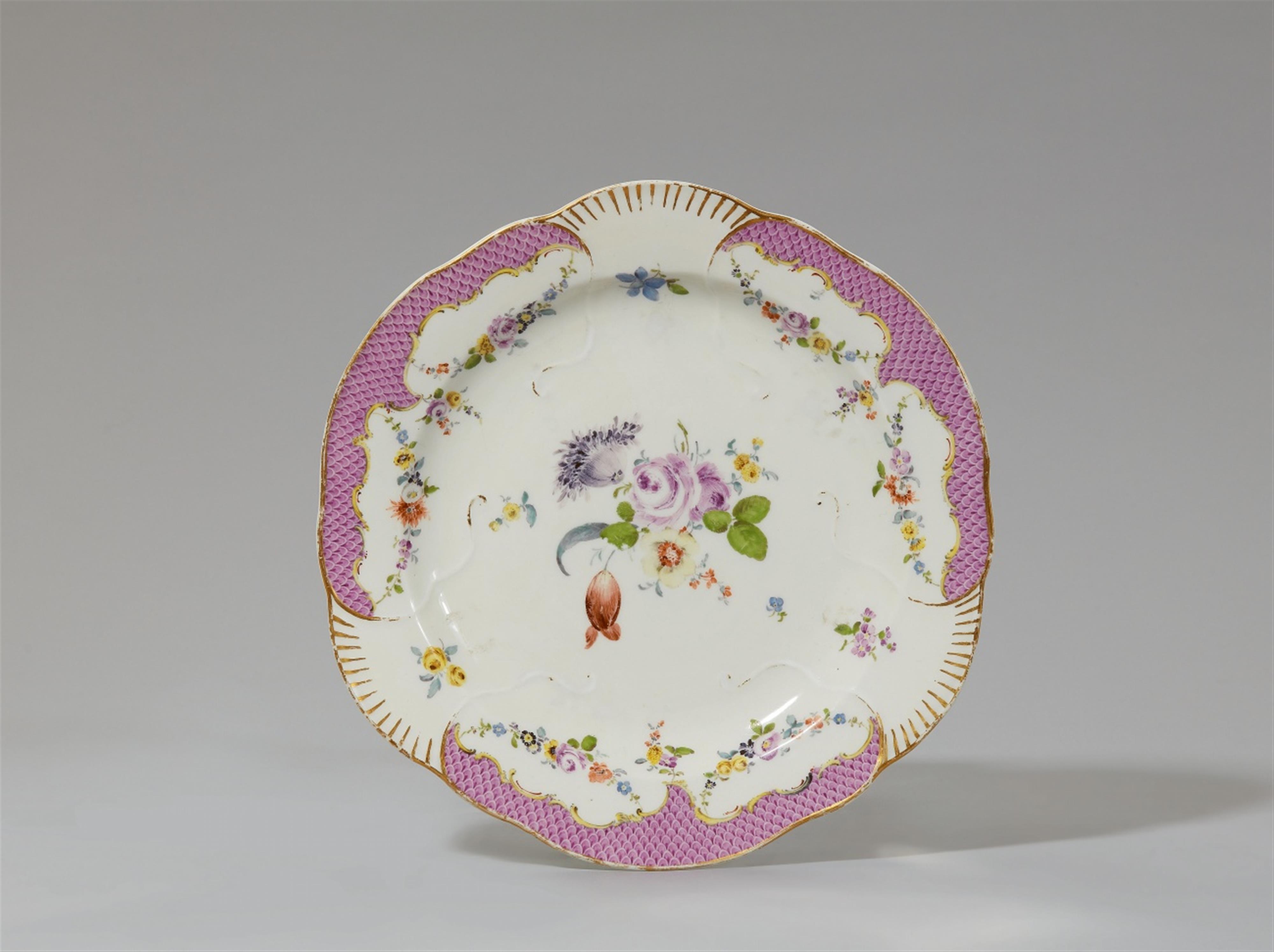 A Meissen porcelain dinner plate from the Schwerin service for Friedrich II - image-1
