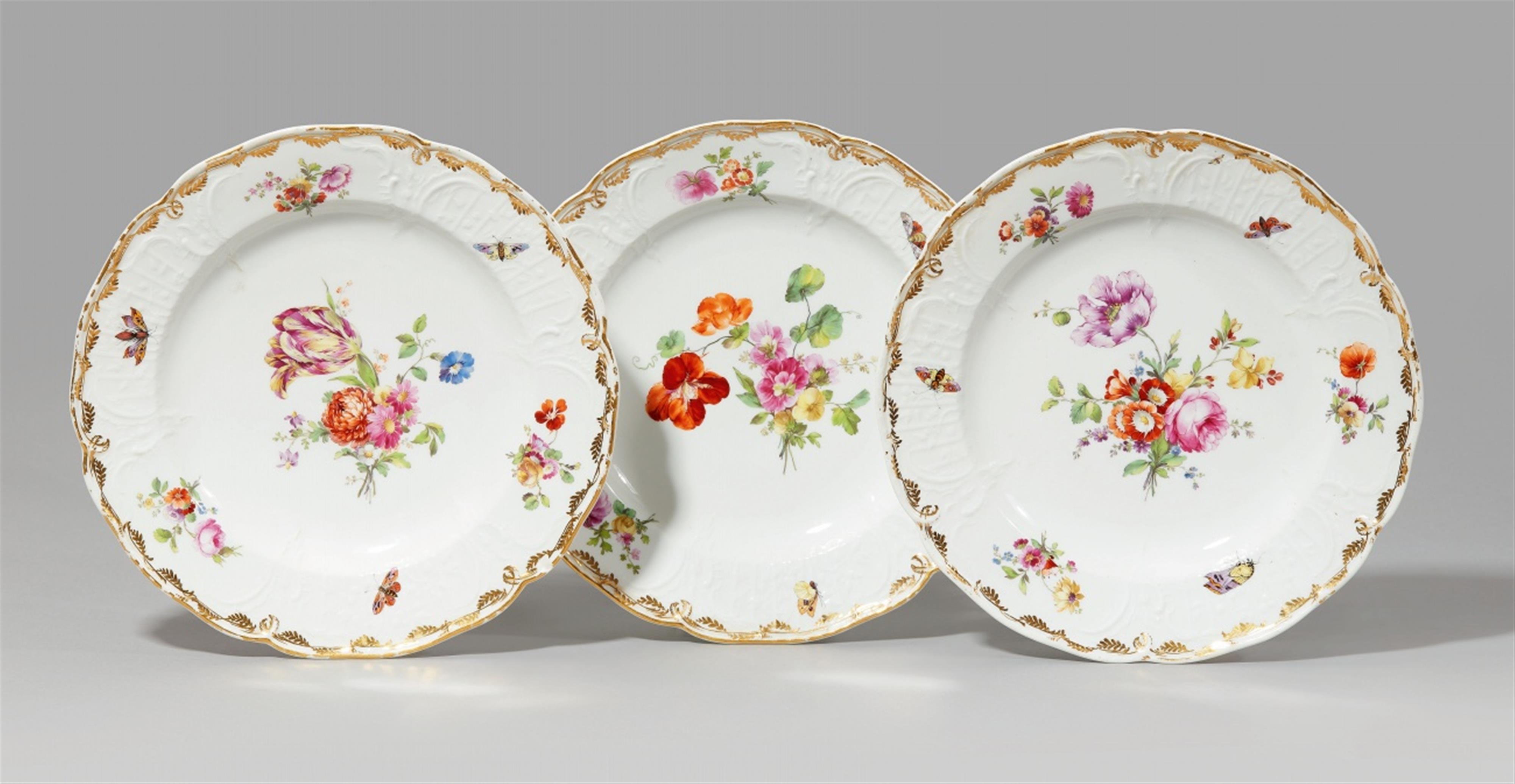 Three Berlin KPM porcelain dinner plates from the second order of the dinner service for Berlin Palace - image-1